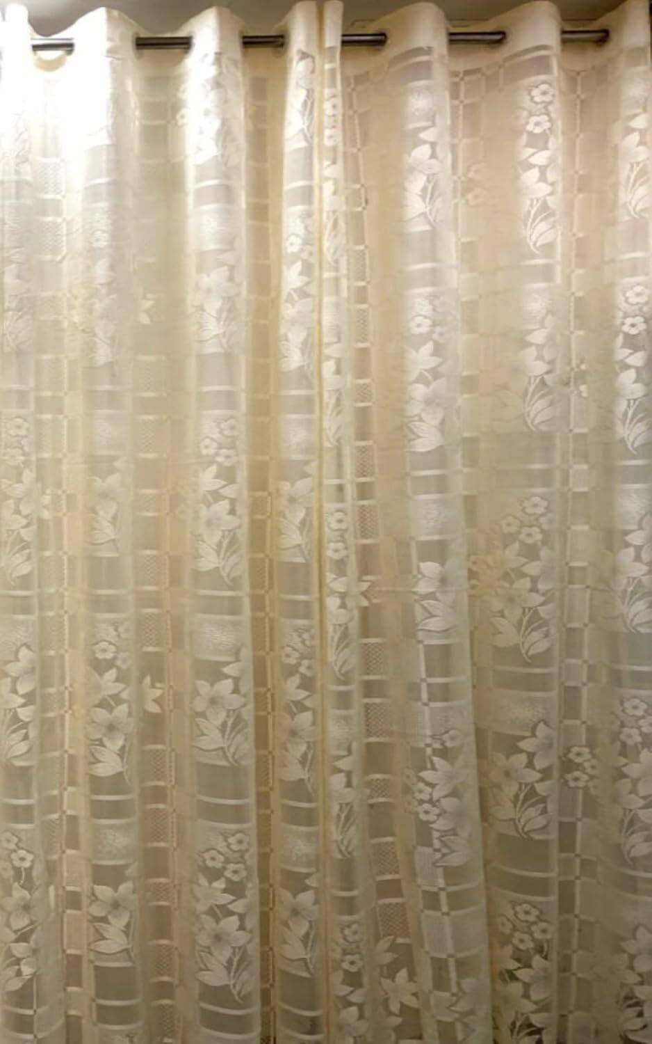 AH ARTSY HOME 275 cm (9 ft) Long Door Net Semi Transparent Curtain (Pack Of 2)