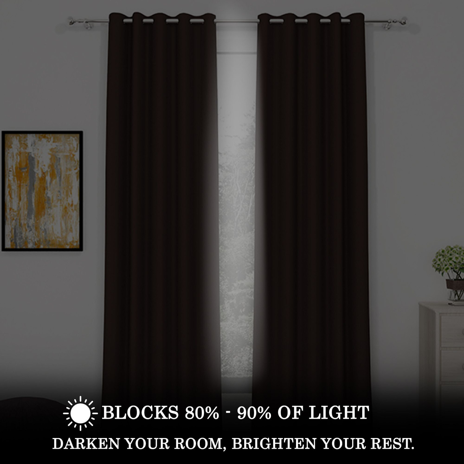 Image of Story@home 215 cm (7 ft) Door Polyester, Silk Blackout Curtain (Pack Of 2)