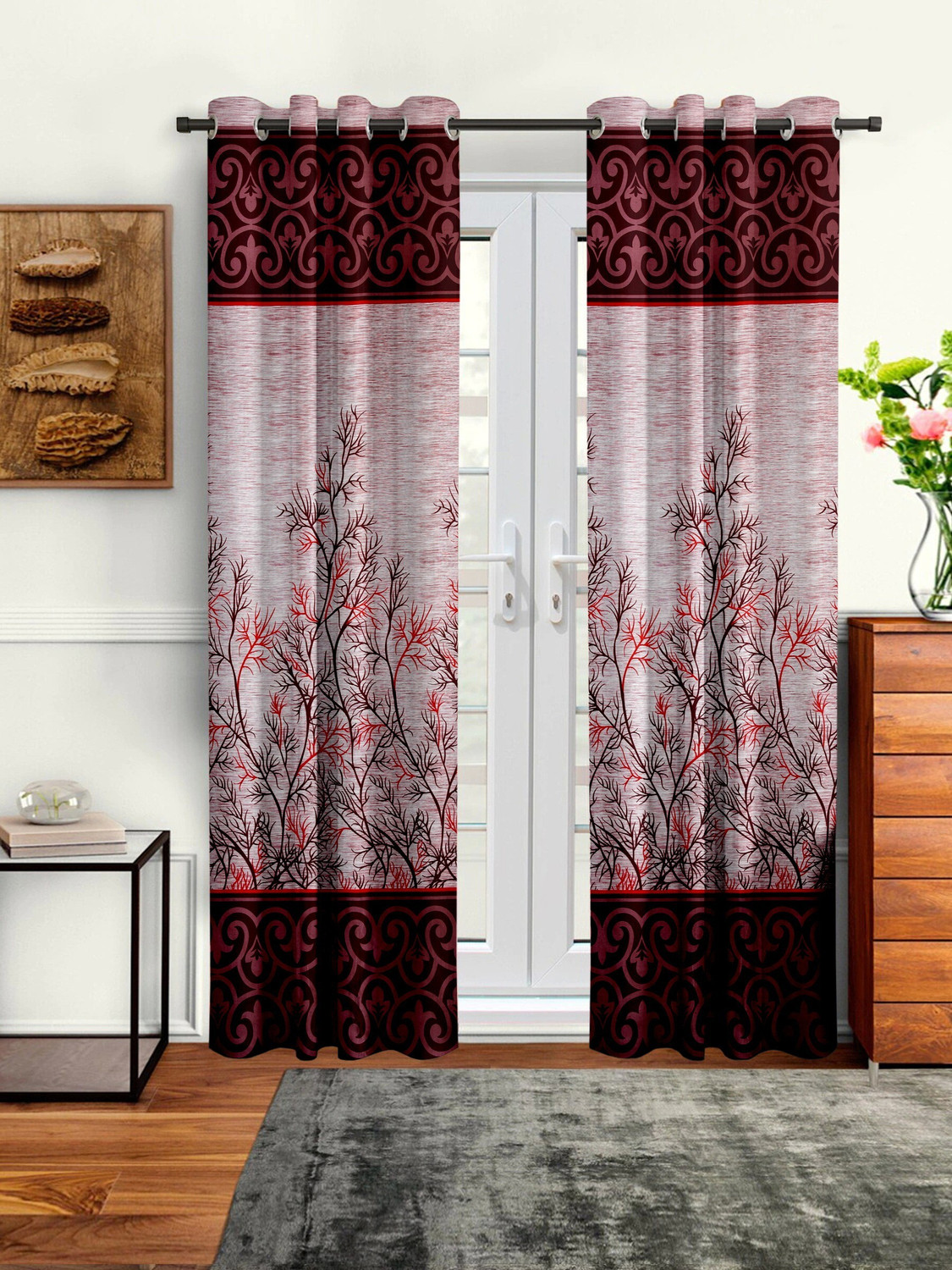Image of Cortina 270 cm (9 ft) Long Door Polyester Blackout Curtain (Pack Of 2)