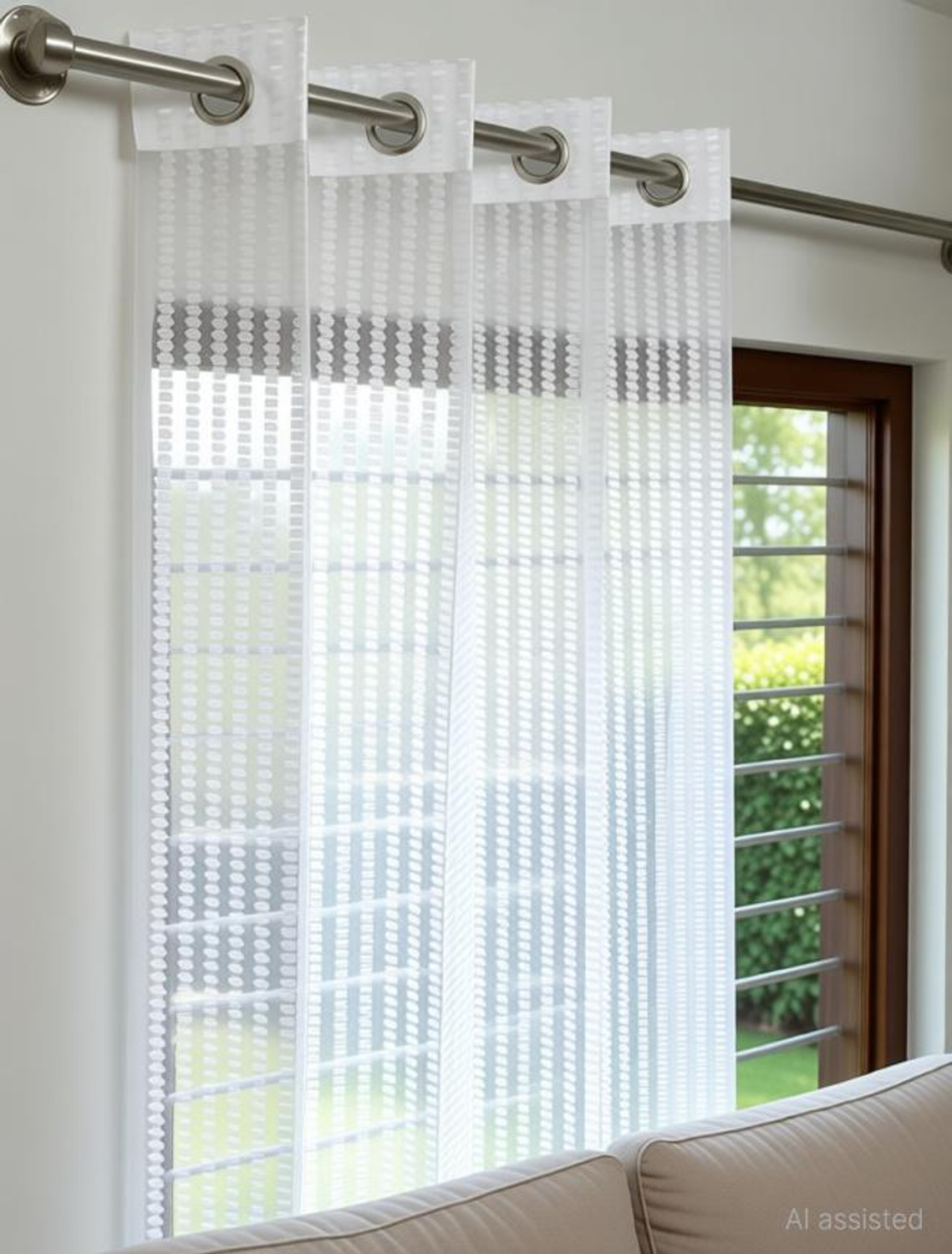 Image of otion 274 cm (9 ft) Long Door Net Transparent Curtain Single Curtain