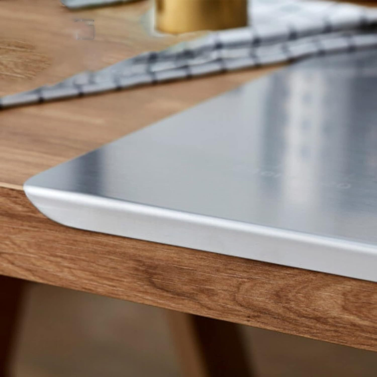Image of DLMART 35cm x 31cm Heavy Stainless Steel Chopping Board For Kitchen Use Stainless Steel Cutting Board (Silver Pack of 1 Dishwasher Safe)