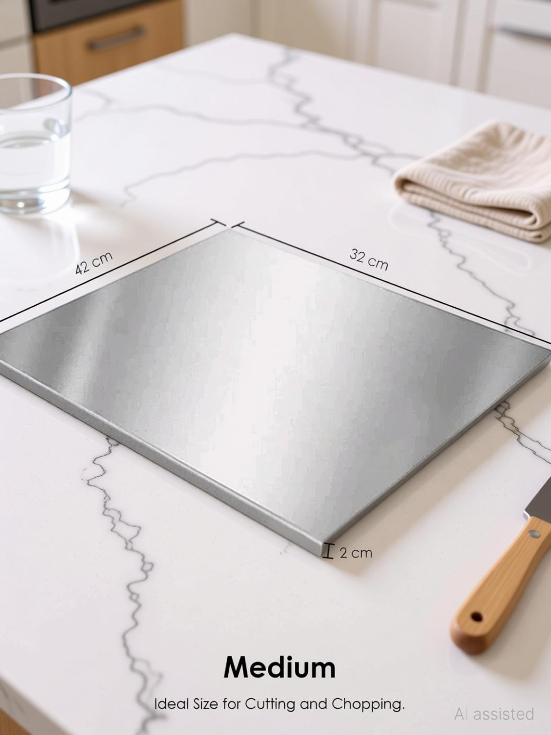 Image of HALSEY Medium Counter Top Chopping |Unbreakable,Easy to Clean (42x32cm) Plastic Cutting Mat