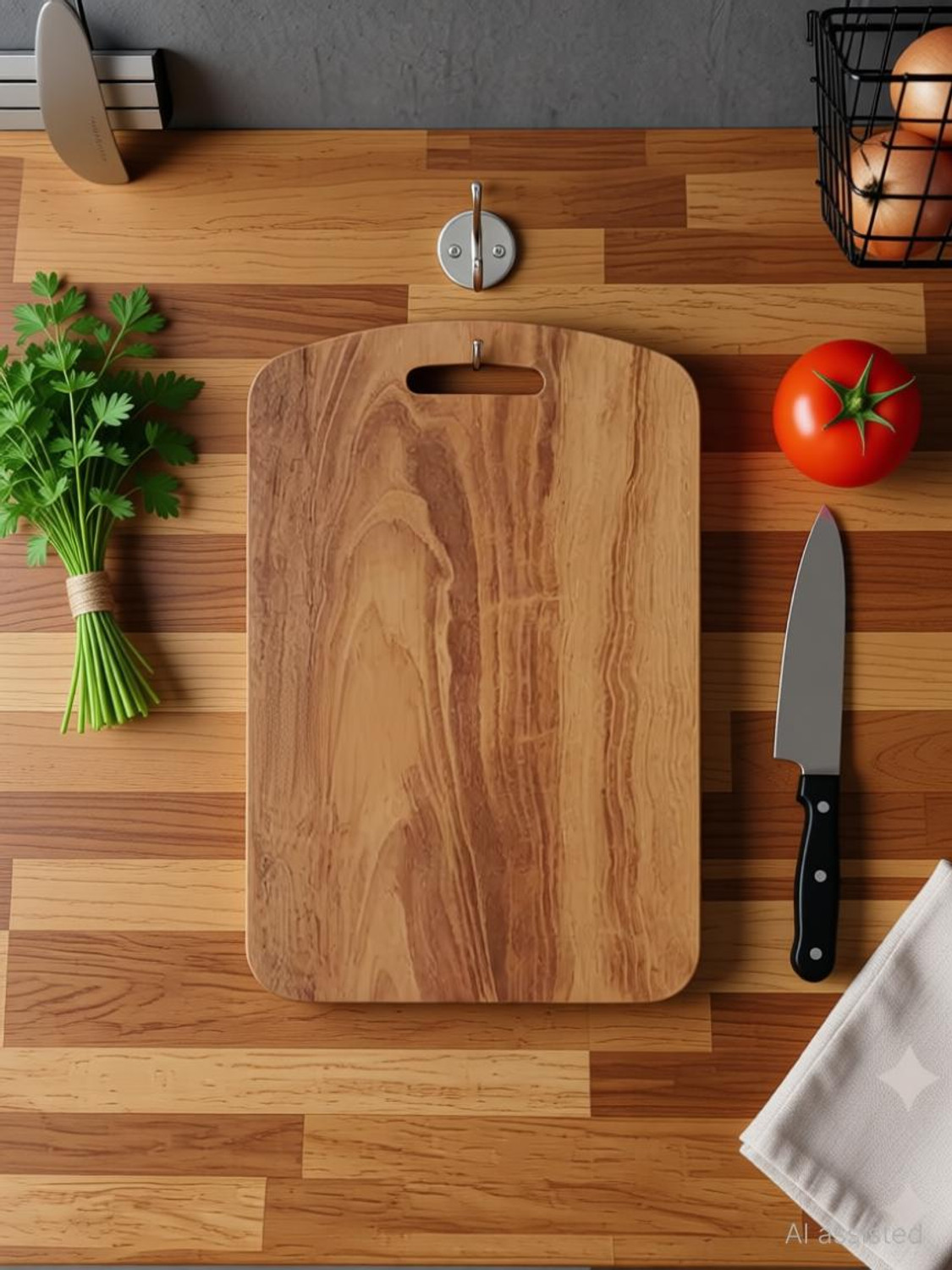 Image of Simran Enterprise Wooden Kitchen Chopping Board for Vegetables, Cutting Board (Pack of 1) Wooden Cutting Board