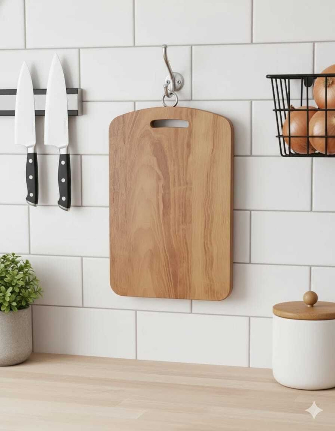 Image of Simran Enterprise Wooden Kitchen Chopping Board for Vegetables, Cutting Board (Pack of 1) Wooden Cutting Board