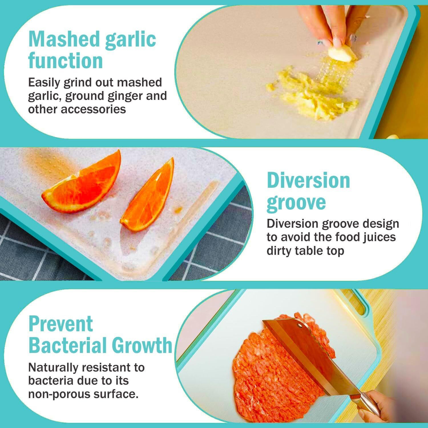Image of TUWEL Wood Chopping Cutting Board for Kitchen - BPA Free Wooden Cutting Board