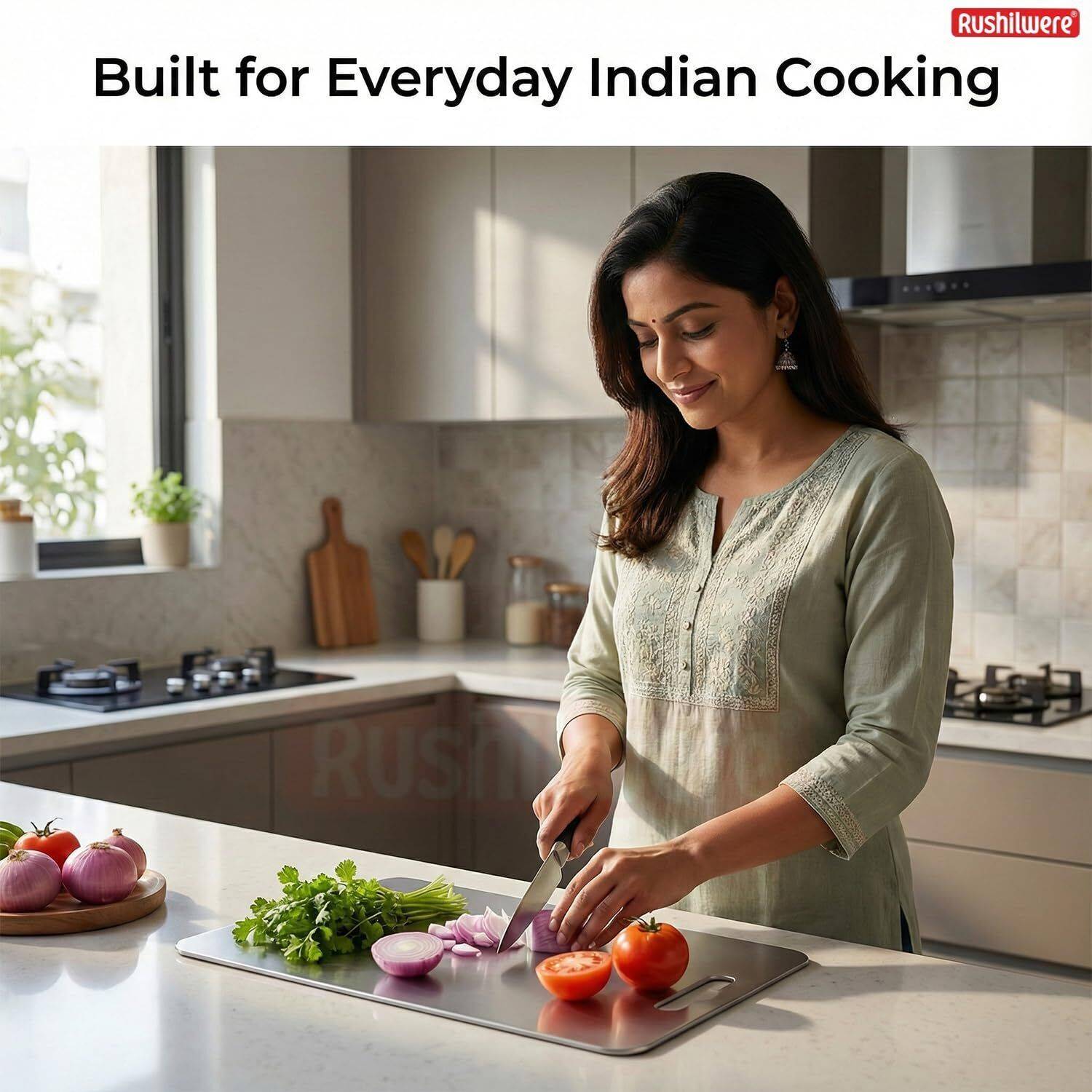 RUSHIL 31x21 cm Stainless Steel Chopping Board - Image 3
