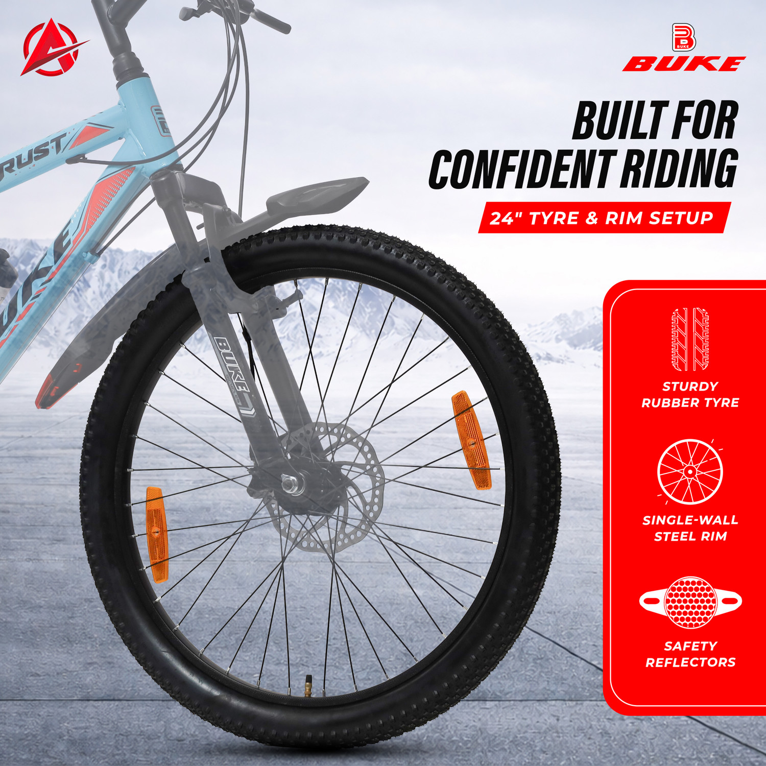 Image of AVON Thrust 24T Mountain Cycle, Dual Disc Brake, Front Suspension For Men 24 T (inch) Mountain Cycle