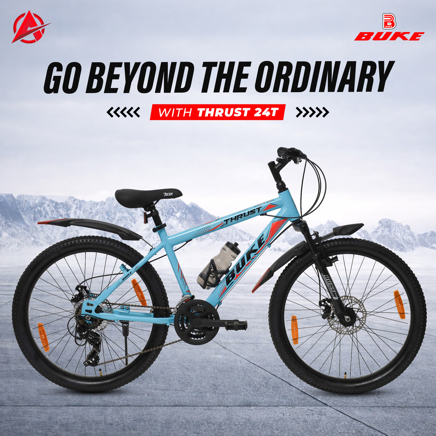 Image of AVON Thrust 24T Mountain Cycle, Dual Disc Brake, Front Suspension For Men 24 T (inch) Mountain Cycle