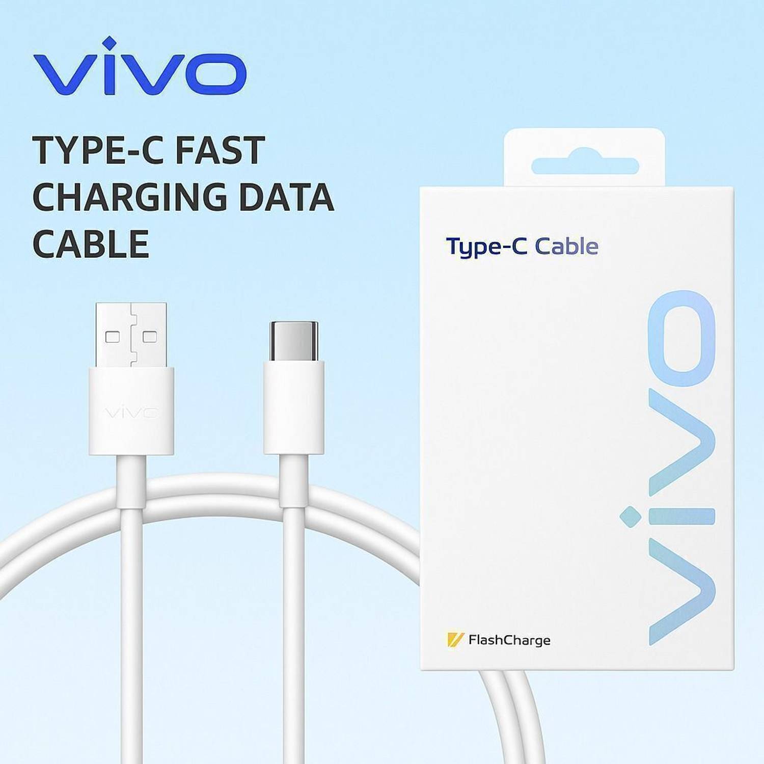 vivo USB Type C Cable 4 A 1 m Copper Certified USB Type-C Cable | Fast Charge & Sync | 480Mbps Speed