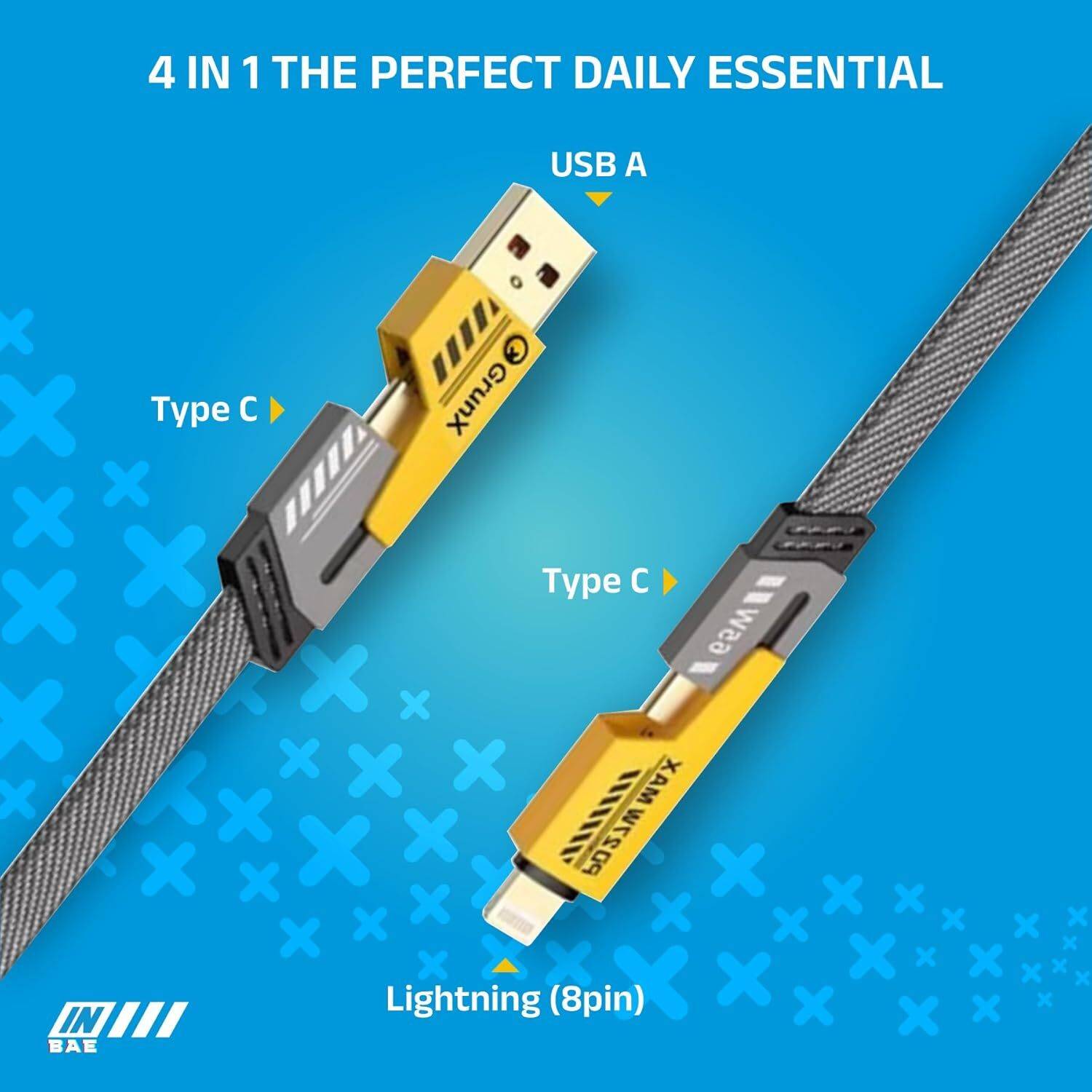 4uonly Type C 3 m BRE-1 65W Multi-function Super Fast USB C Cable, fdg4
