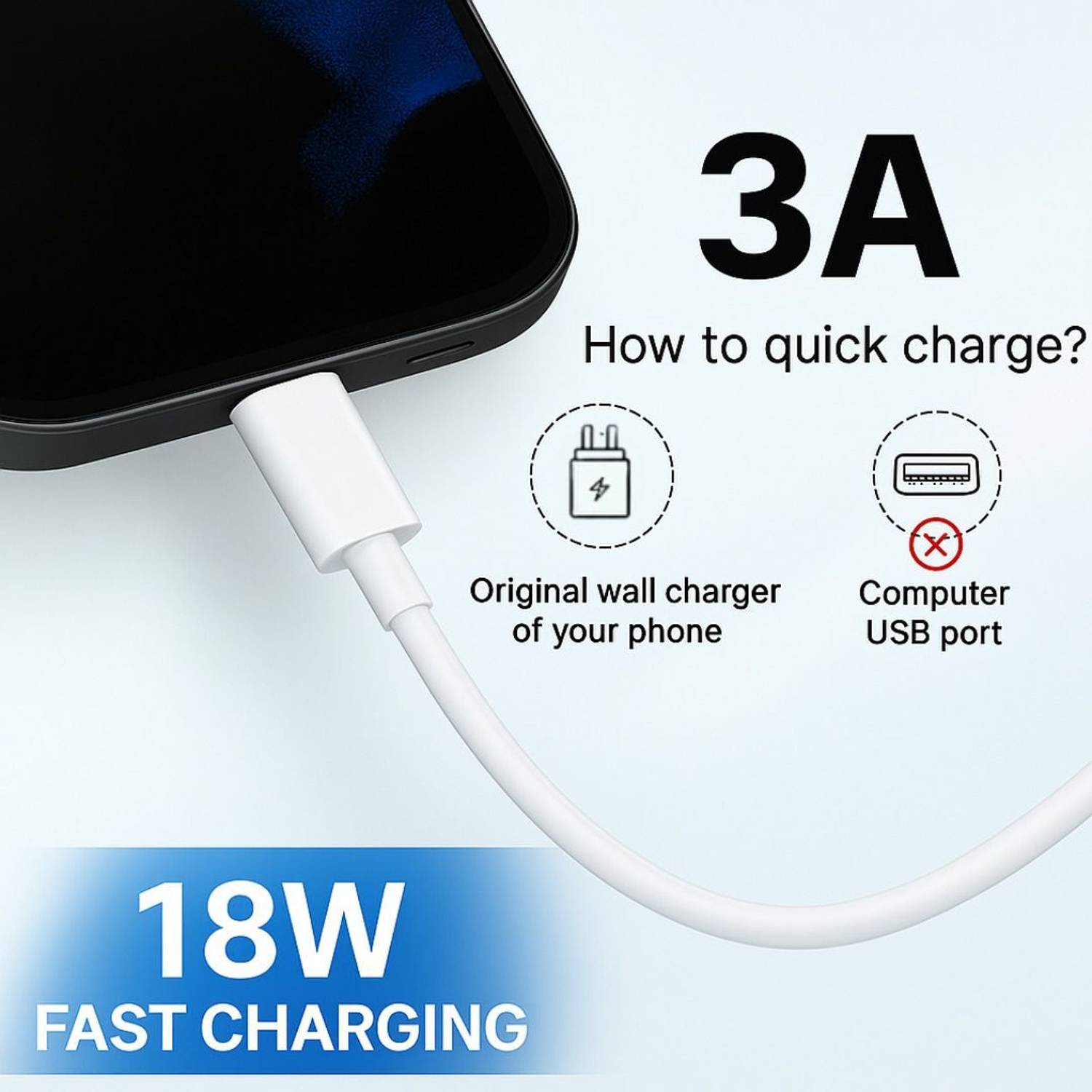 RoarX 18W USB Type-C Data Cable 1m - Image 5