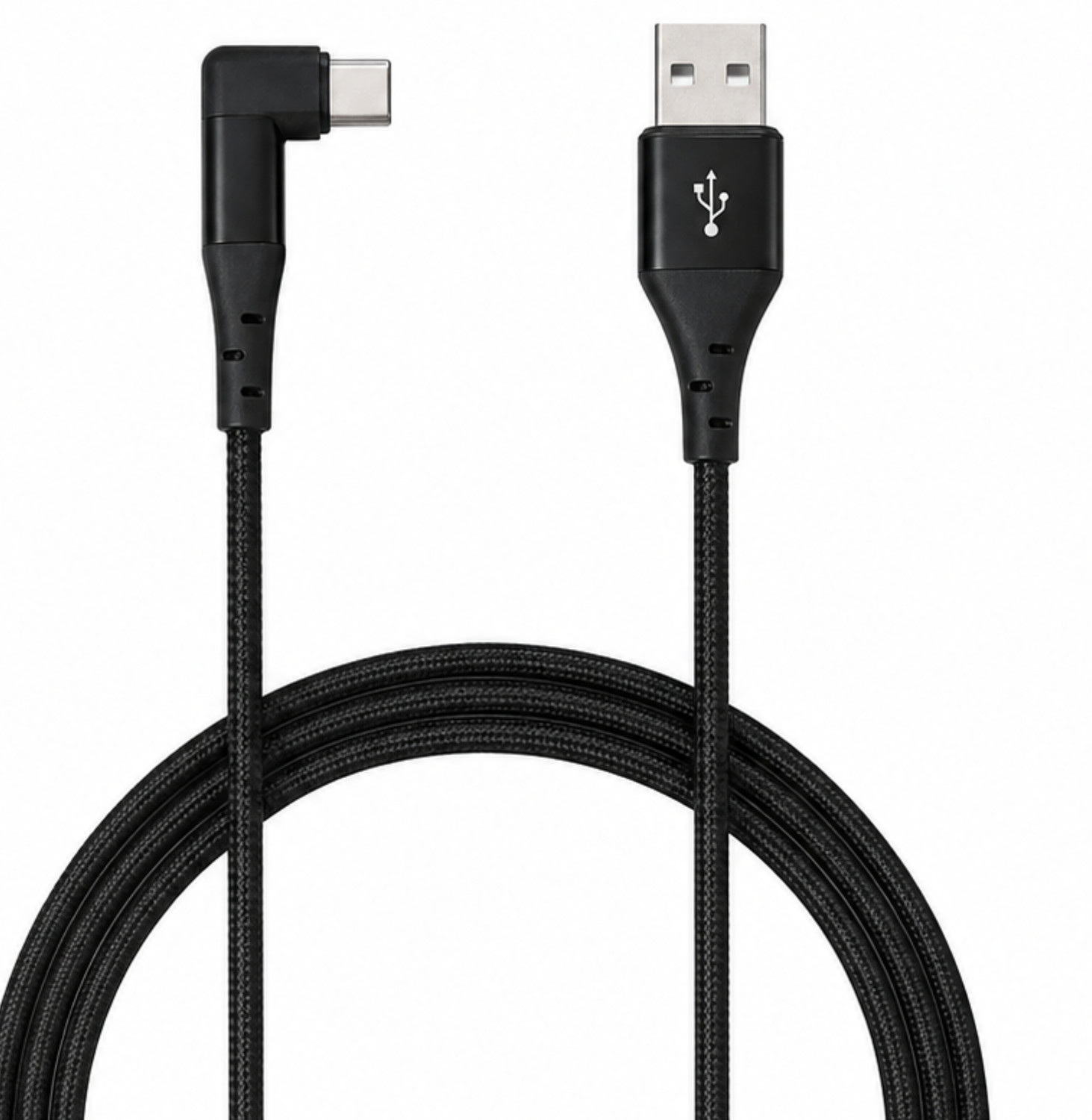 Image of Sulania USB Type C Cable 9 A 2 m Braided 2 Meter Type C L Shape Braided Data Sync Cable
