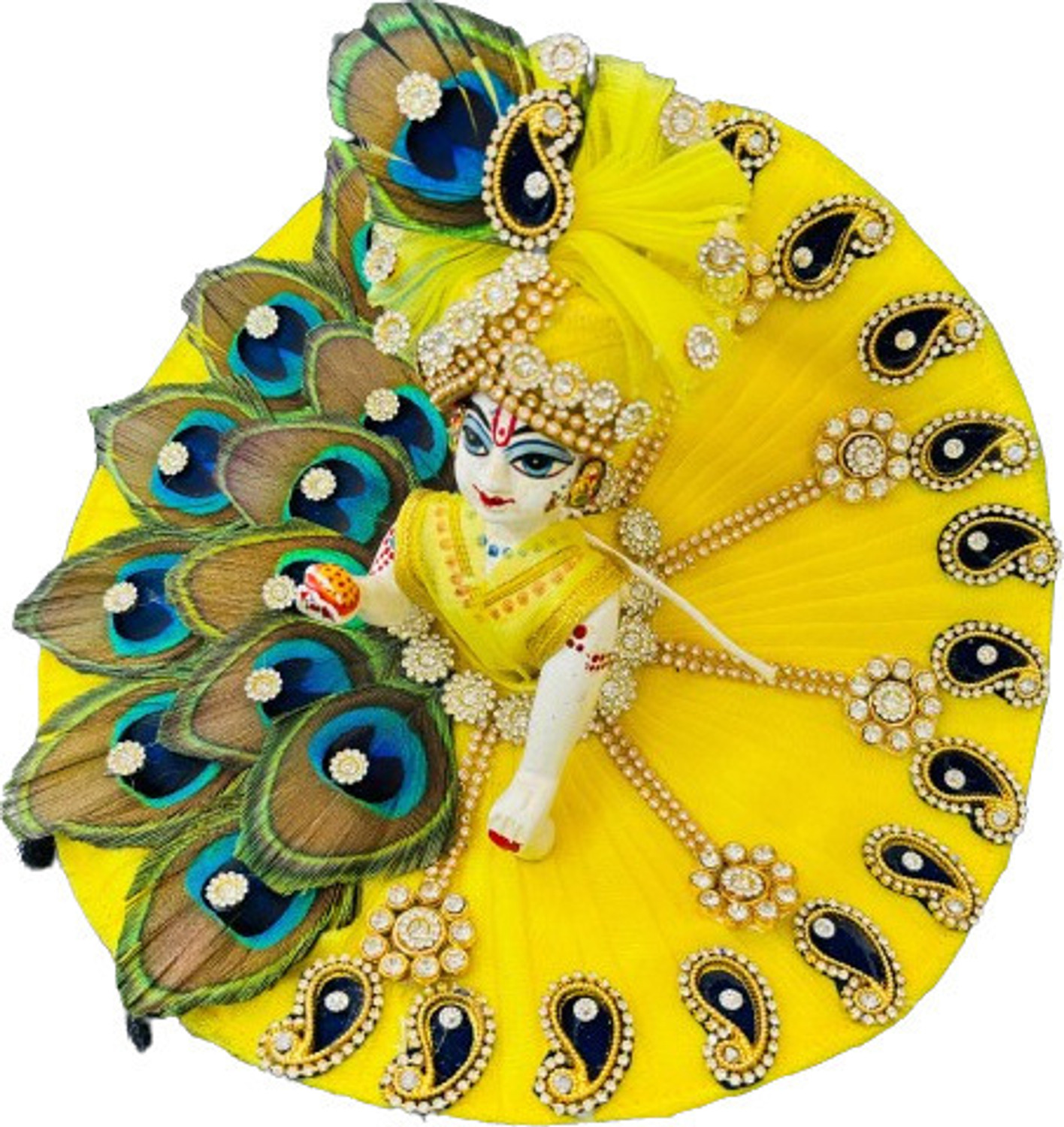 Image of tilak shringar laddu gopal ji special fancy heavy dress with choli /pagdi(size1) Dress (Silk)