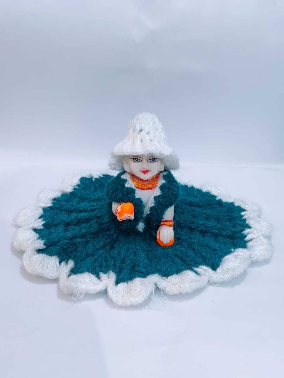 buyagain Size 5 NO. 10 inch woolen winter poshak with cap handmade Laddu Gopal Winter SET Dress