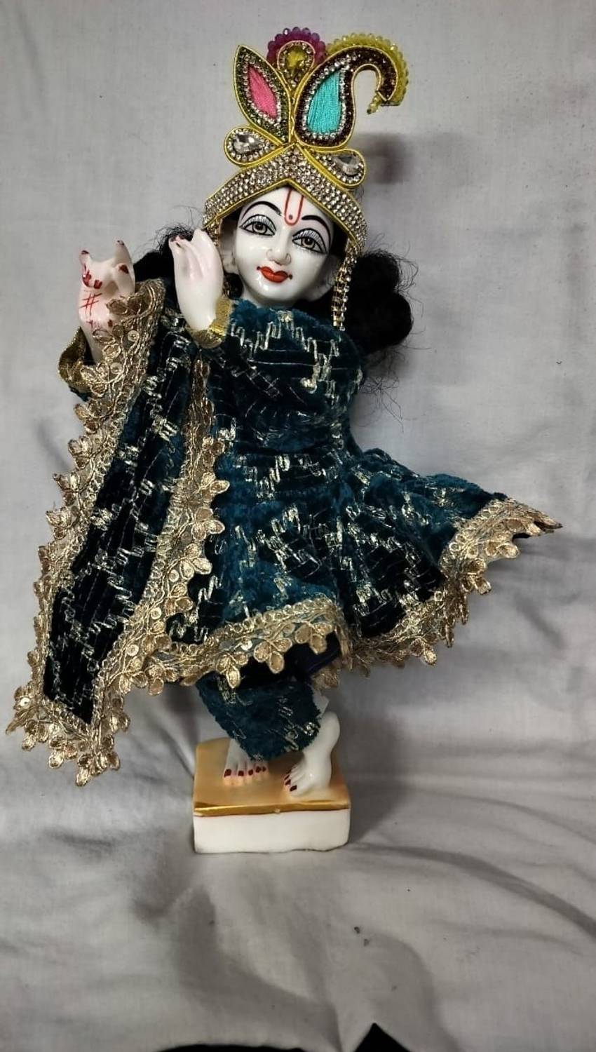 radha krishna winter dress Handmade Radha Krishna Crochet Dress Set for Idol | Woolen Winter Outfit  for Kanha
