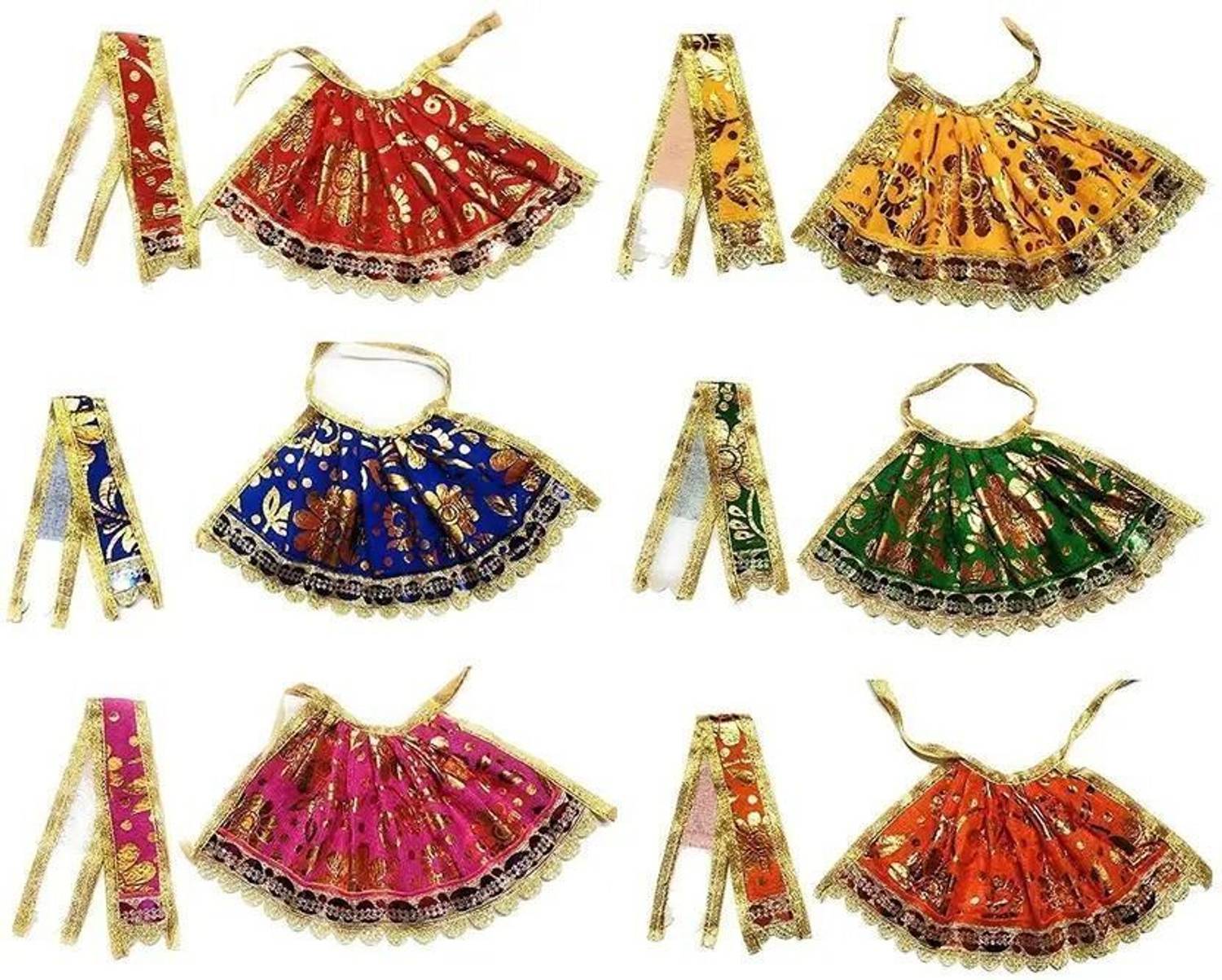 Shrisay fashion Navratri Special Gota MATA Rani Chunri Poshak/Patka and Lehenga Dress Dress