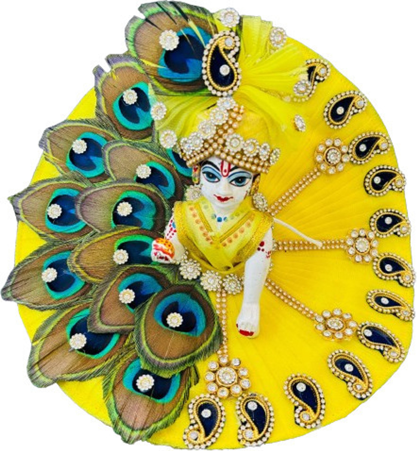Image of tilak shringar laddu gopal ji special fancy heavy dress with choli /pagdi(size1) Dress (Silk)