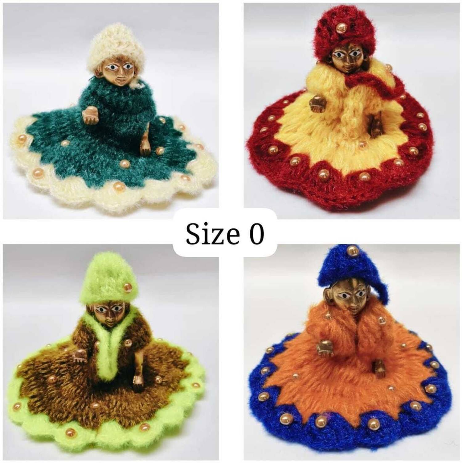 Anyfashion size 0 Laddu Gopal Woolen Poshak Moti Winter Dress Laddu Gopal Multicolor dress Dress