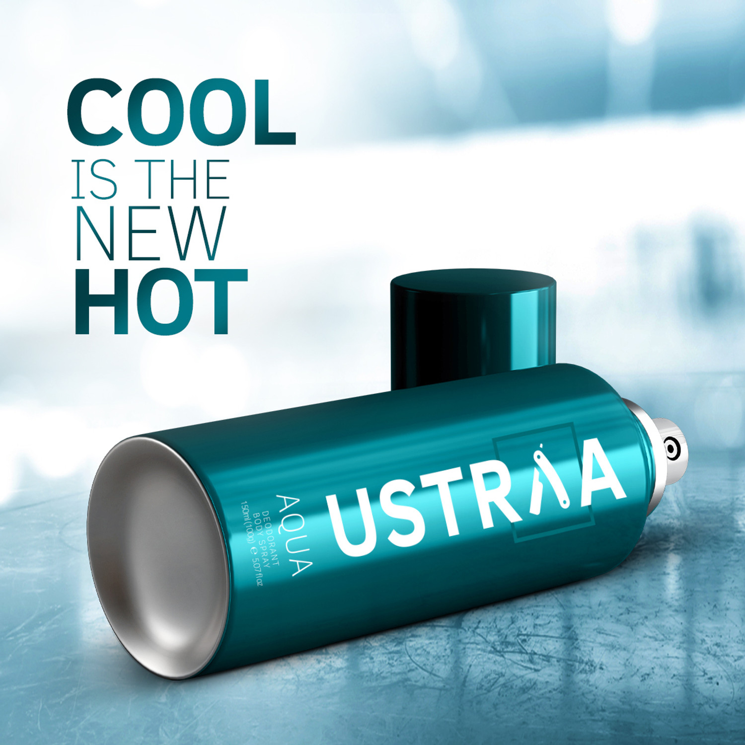 Image of USTRAA Aqua Deodorant | Refreshing Aquatic Fragrance | Keeps Odour in Check Deodorant Spray - For Men