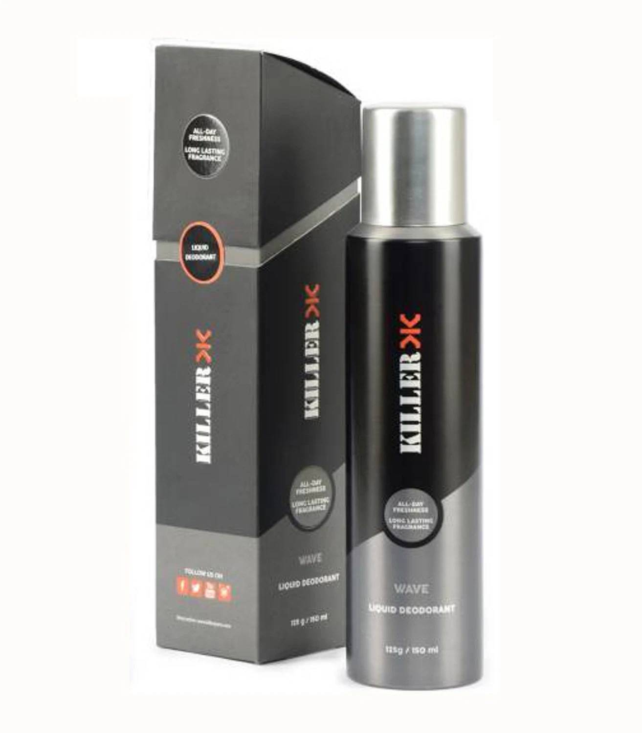 KILLER Liquid Wave Deodorant Spray - For Men (150 ml)