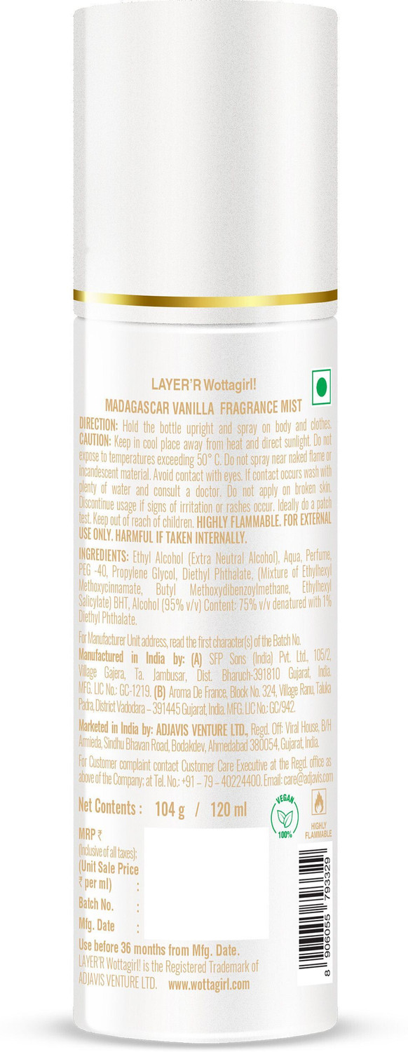 Image of LAYER'R MADAGASCAR VANILLA Body Mist - For Men & Women