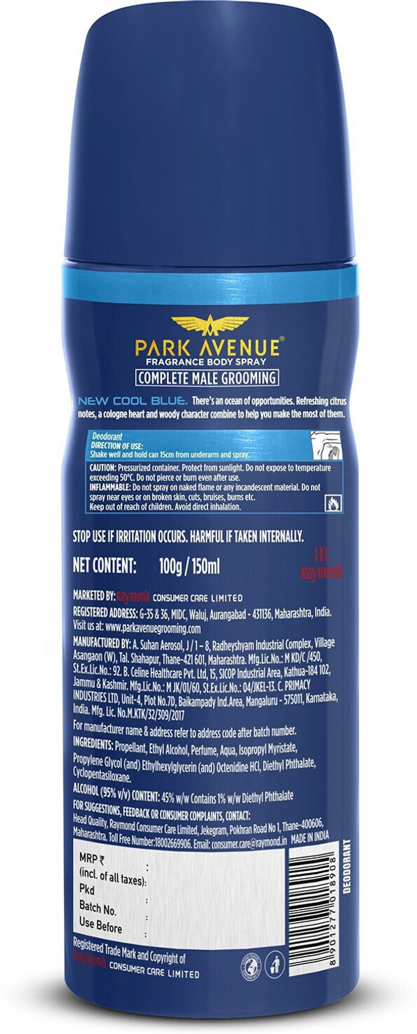 Image of PARK AVENUE Cool Blue Deodorant Spray - For Men