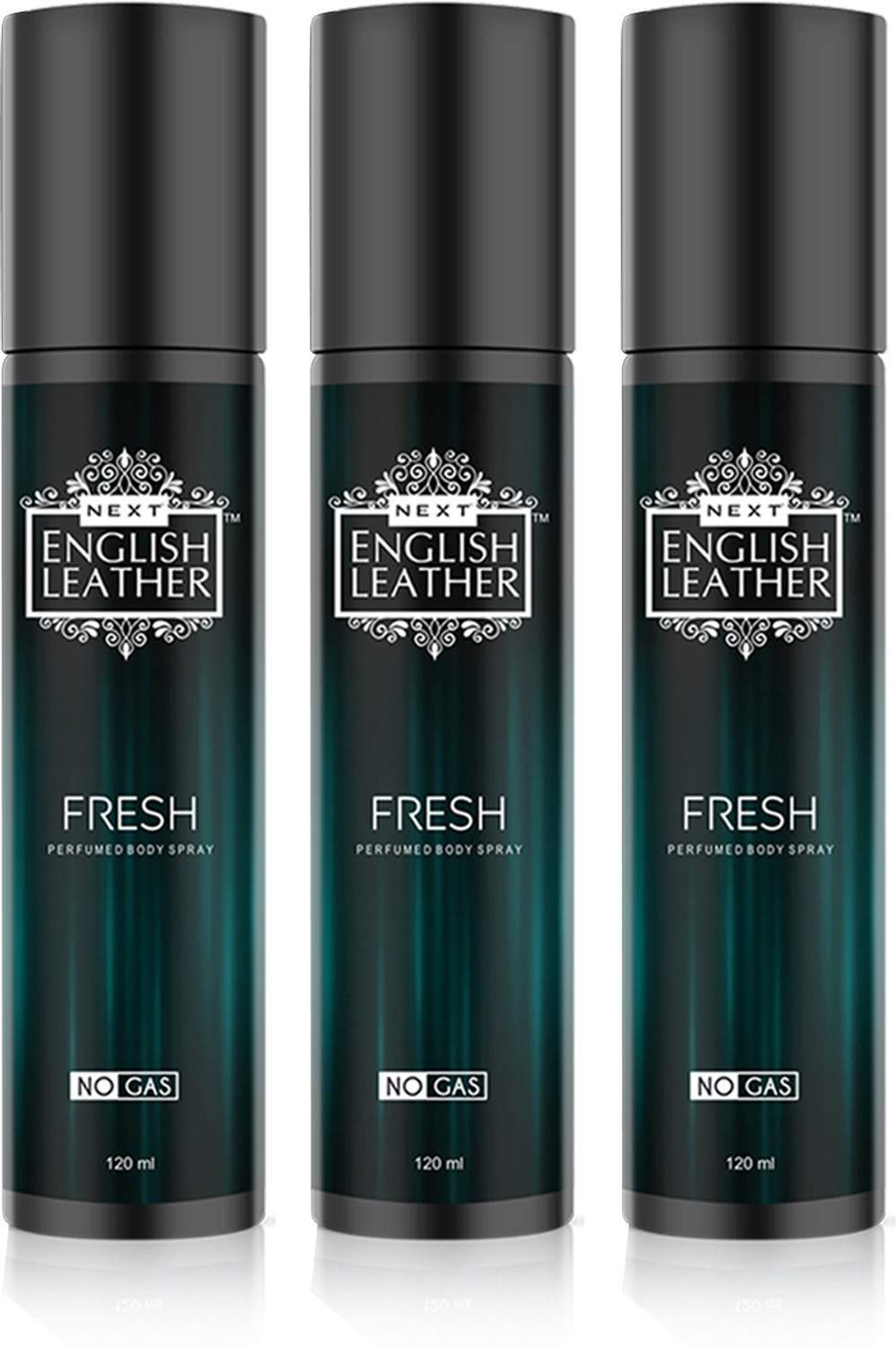 Image of NEXT English Leather Fresh No Gas Deo All Day Long- 3 Luxurious 120ml Packs Perfume Body Spray - For Men & Women