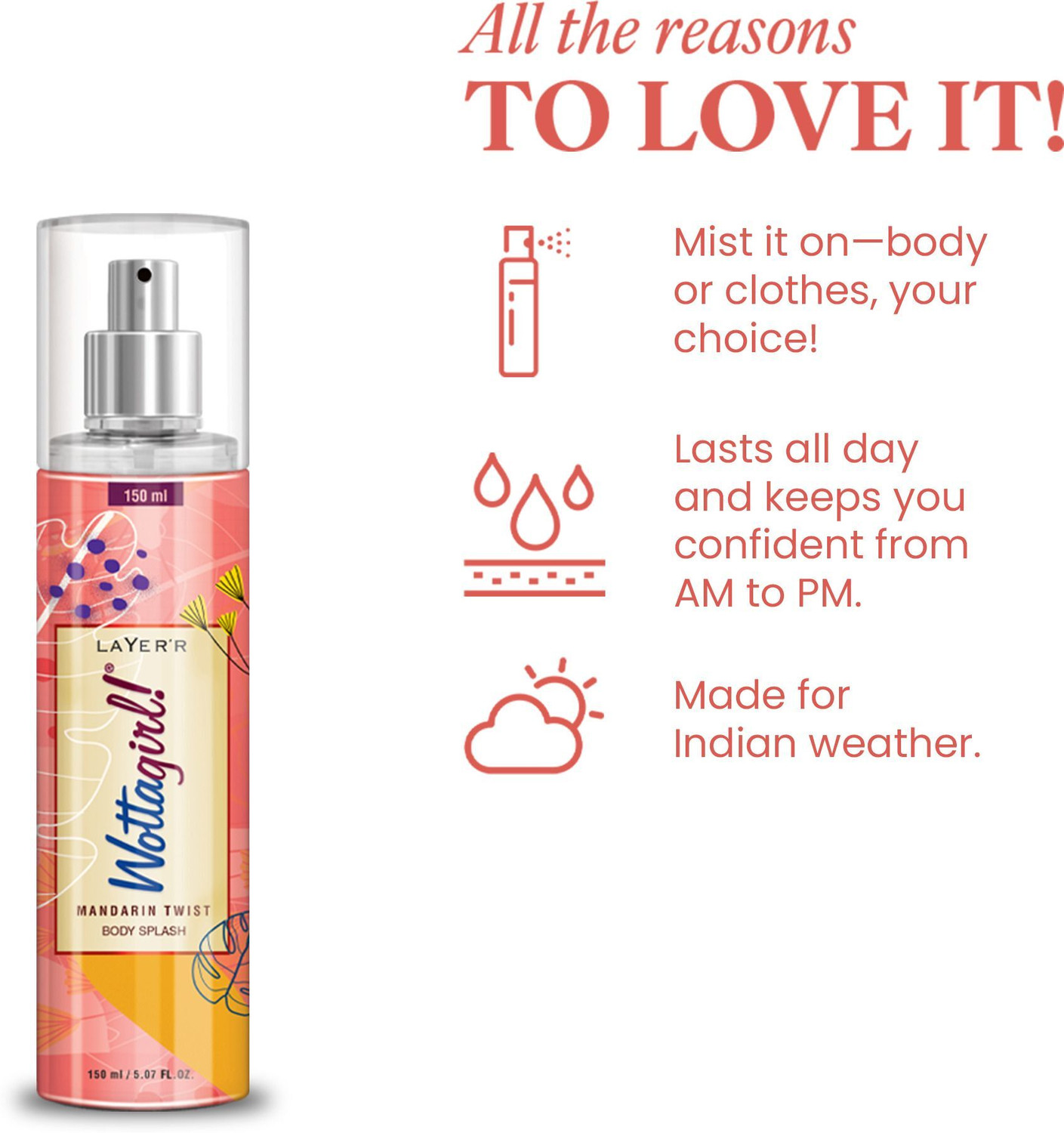 Image of LAYER'R Wottagirl! MANDARIN TWIST Perfume Body Spray - For Women
