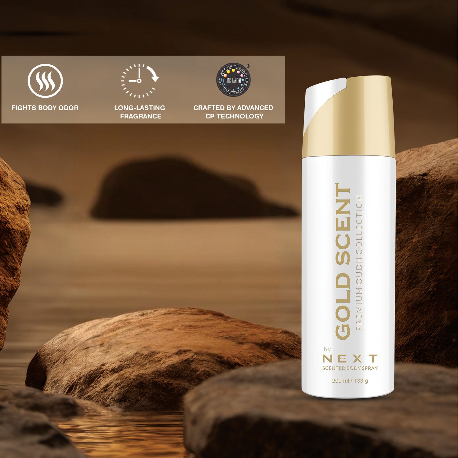 Image of NEXT GOLD OUDH DEO PACK OF 2 Deodorant Spray - For Men & Women
