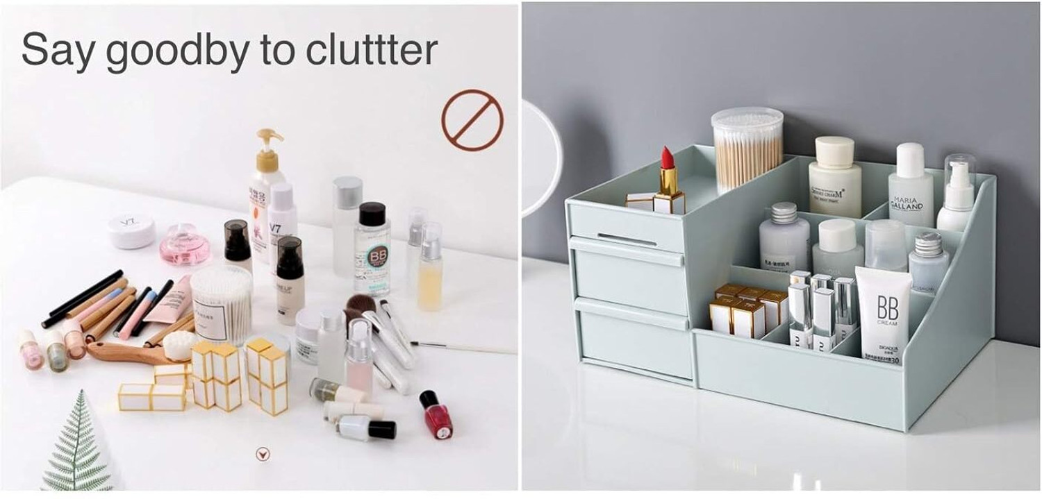 Image of tvAt Cosmetic Box, Skincare Organizer with Drawers Storage Organiser Vanity Box