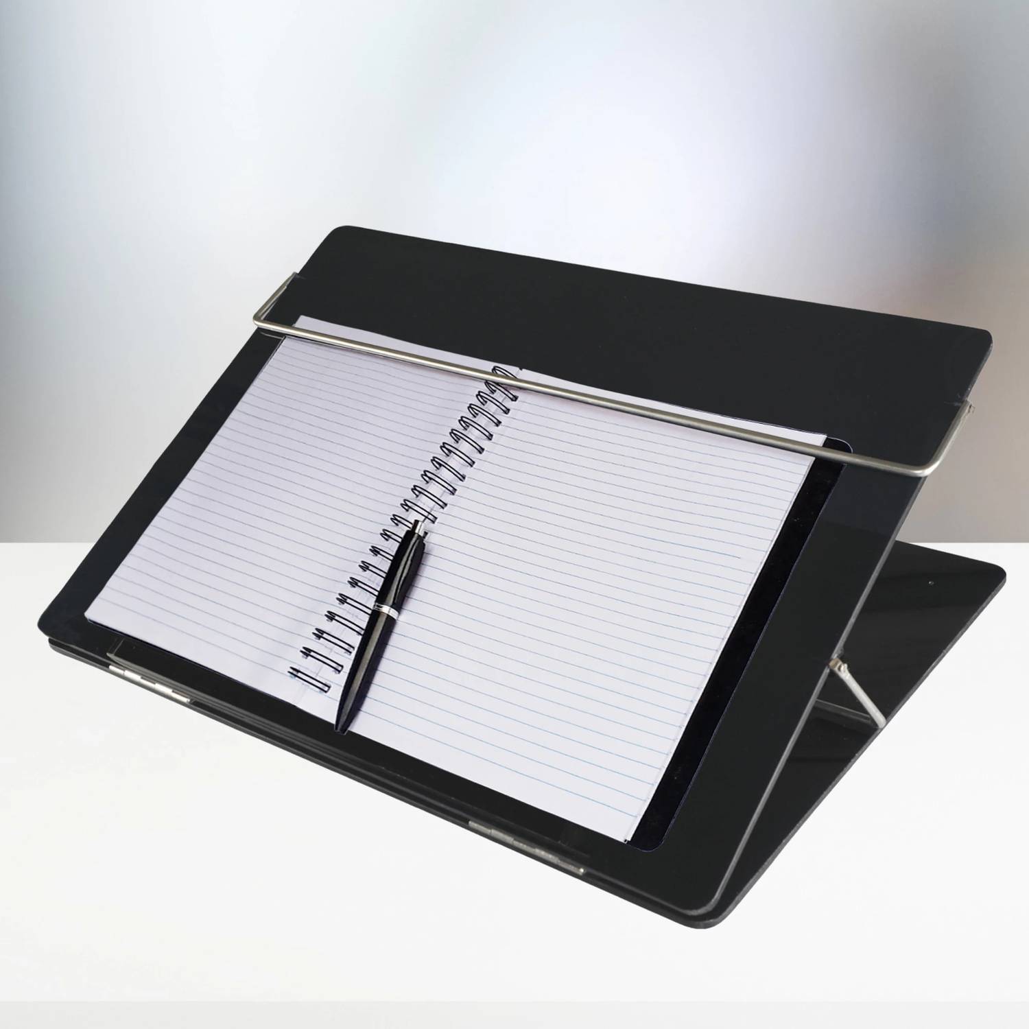 Goodwill Tech Portable Laptop Stand for Desk, Adjustable Writing Table Top Elevator Acrylic-Smoke-15x21 Inch Polyester Laptop Stand with Adjustable Height Compatible with 26 - 35 cm Laptops