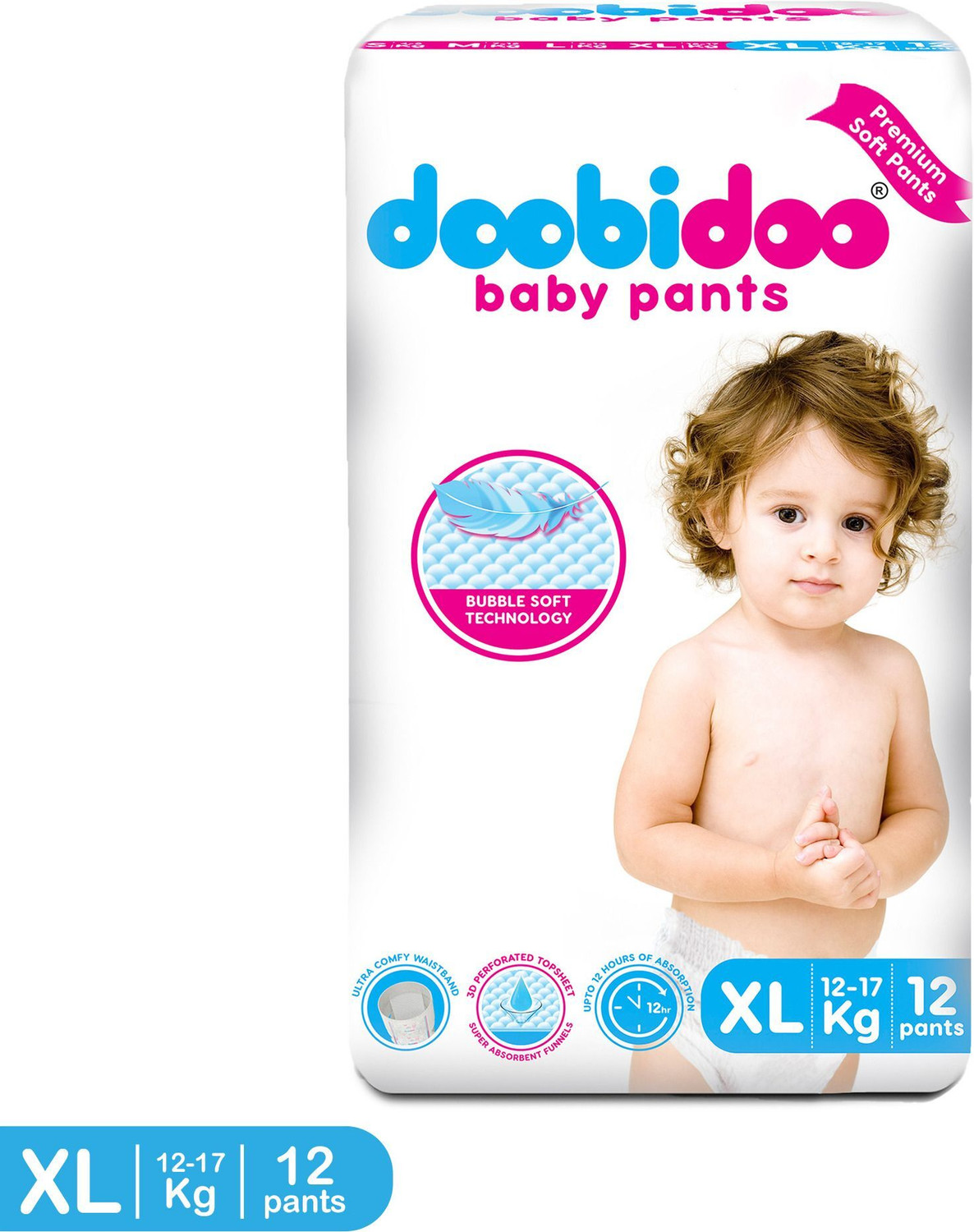 Image of Doobidoo Premium baby diaper pants Cushiony Cotton. 12 hrs absorption. Rash free - XL