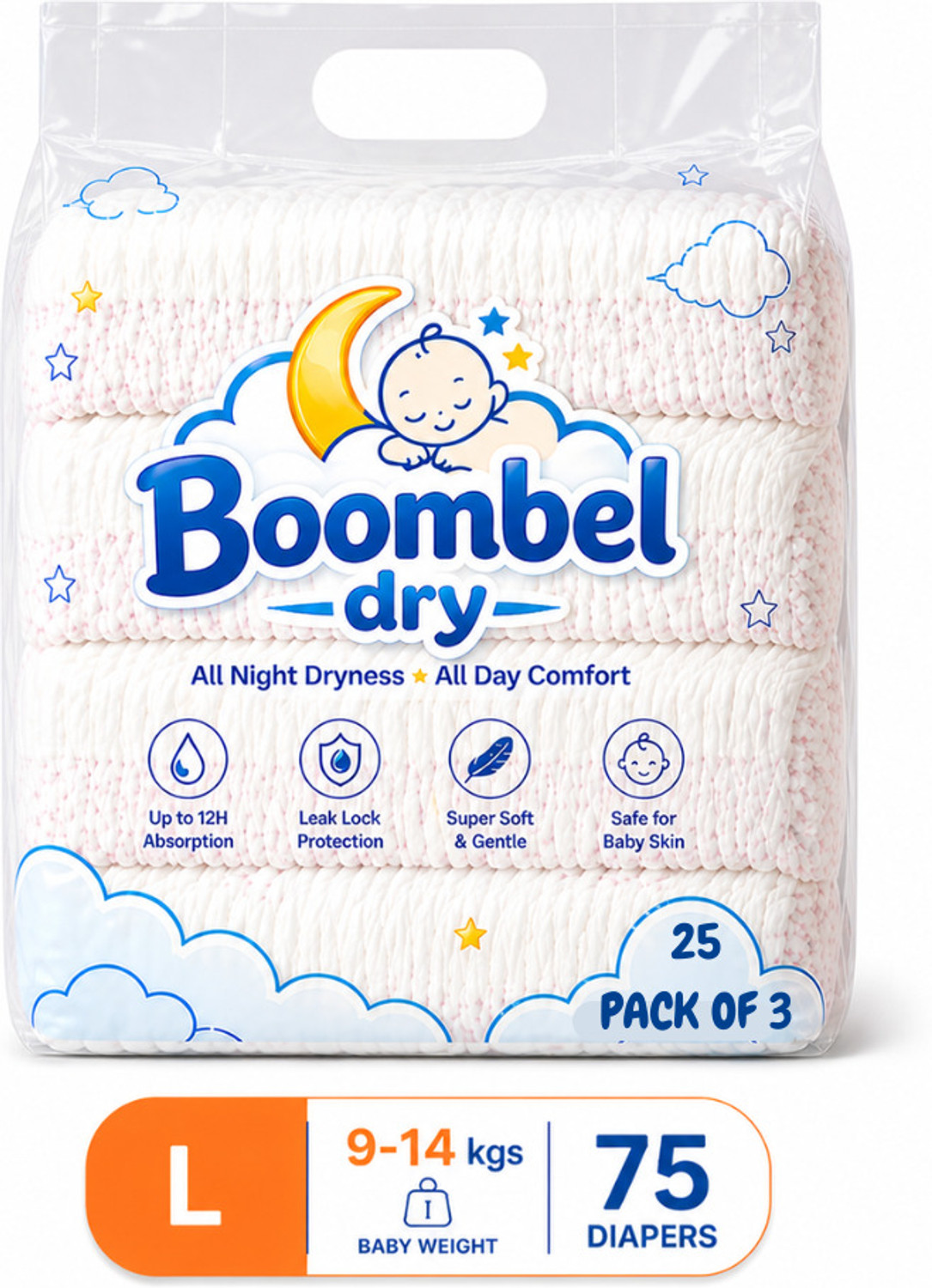 Image of BOOMBEL DRY Baby Diaper Pants L Size | Super Soft | Long Lasting Diaper | - L