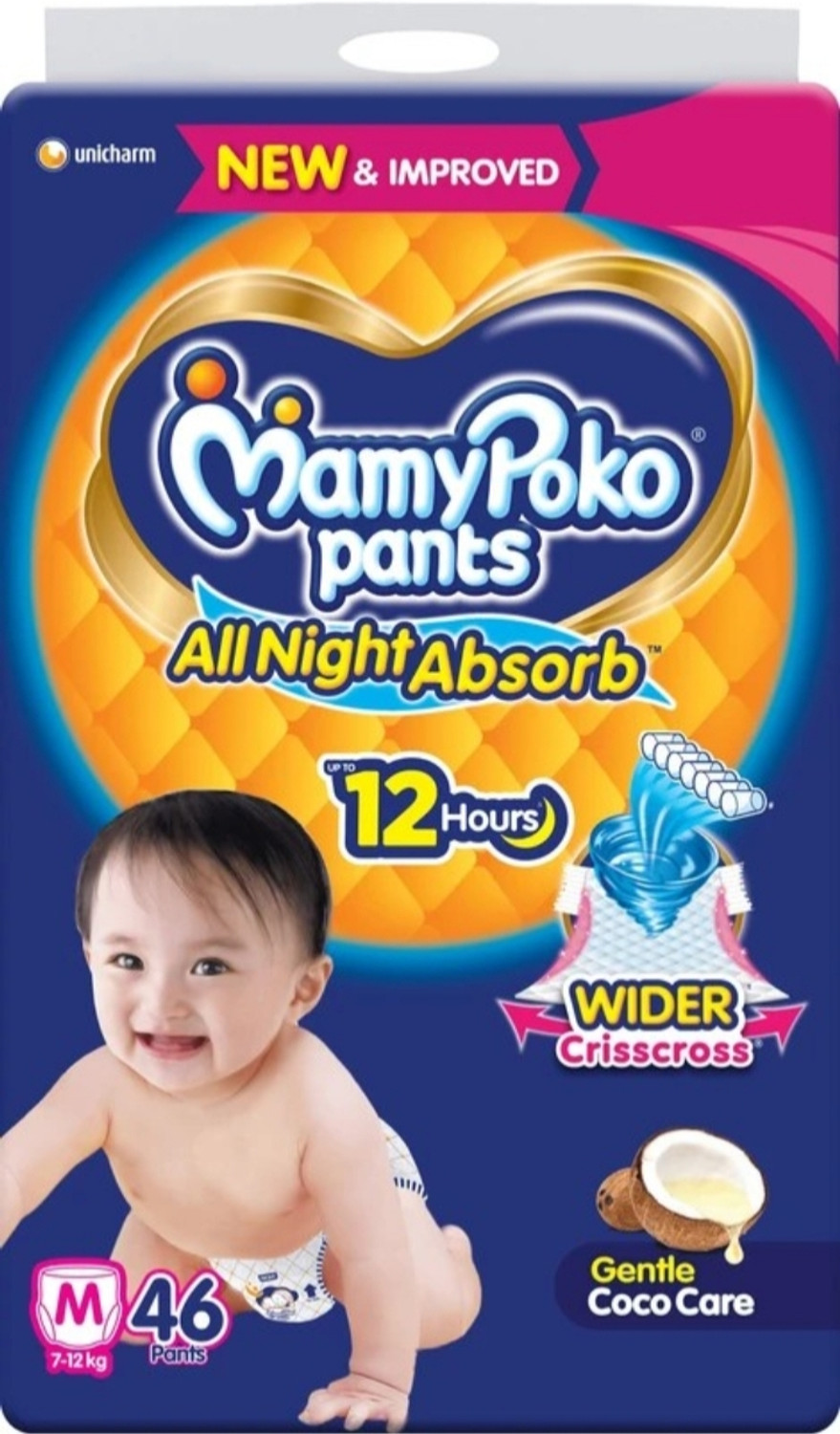 Image of MamyPoko All Night Absorb Baby Diaper Medium Size - M