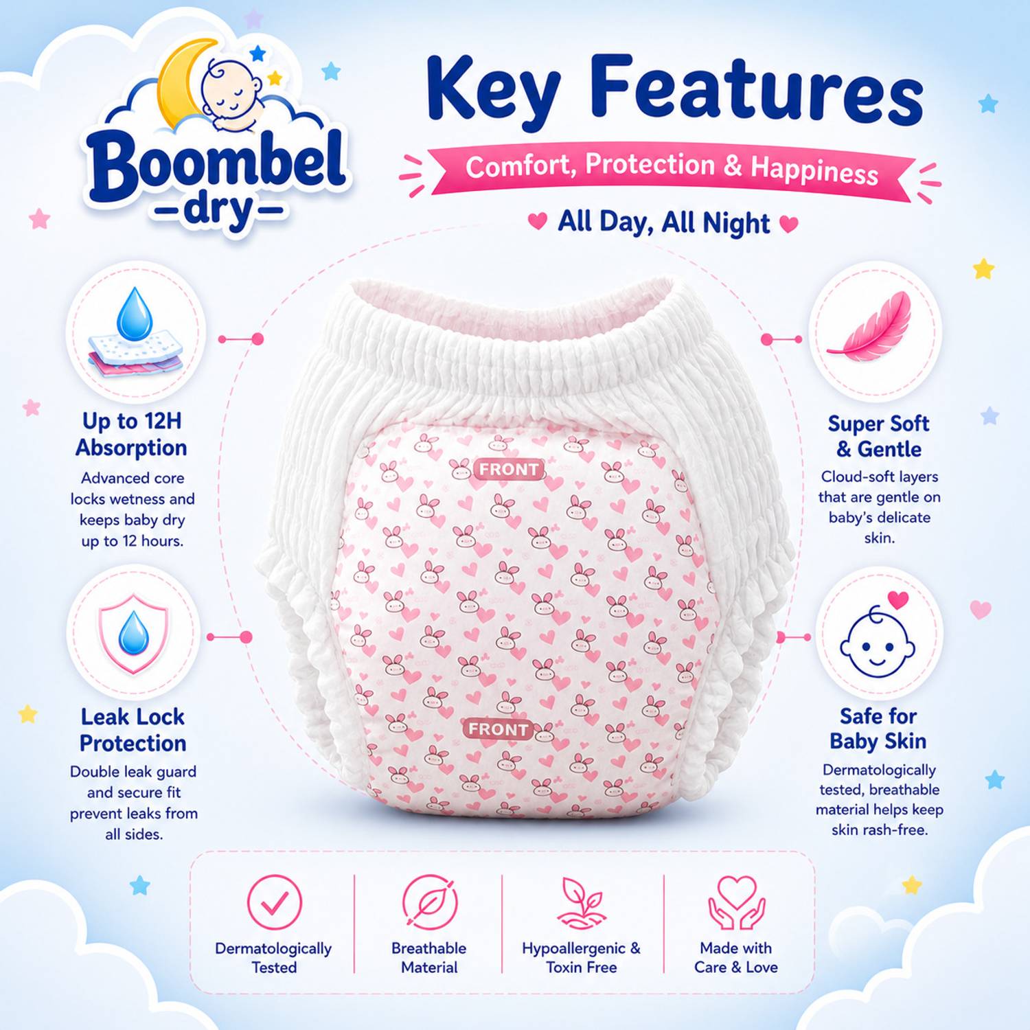 BOOMBEL DRY Baby Diaper Pants XL Size - Image 3