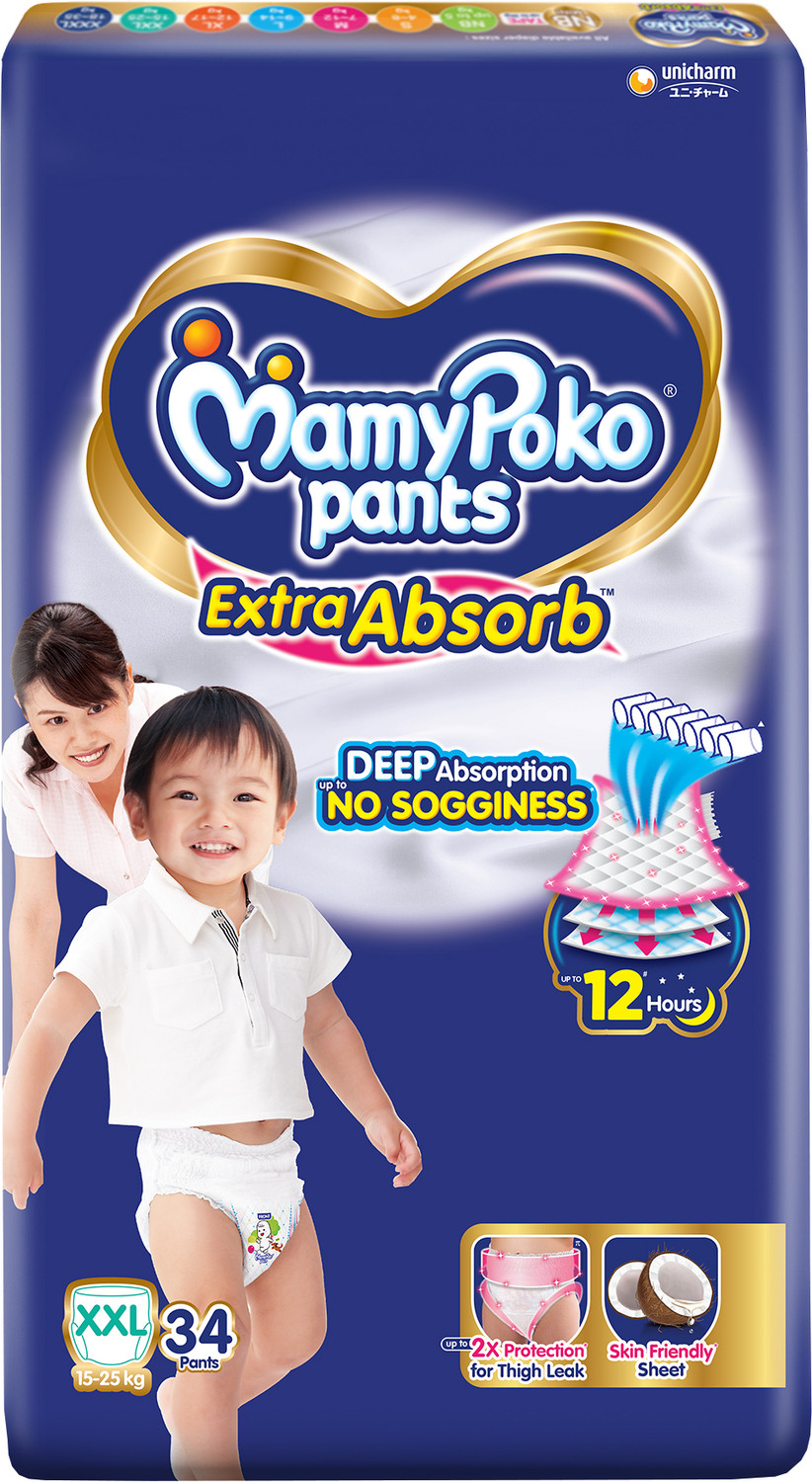 Image of MamyPoko Pants Extra Absorb Baby Diapers,15-25 kg Pant Diapers - XXL