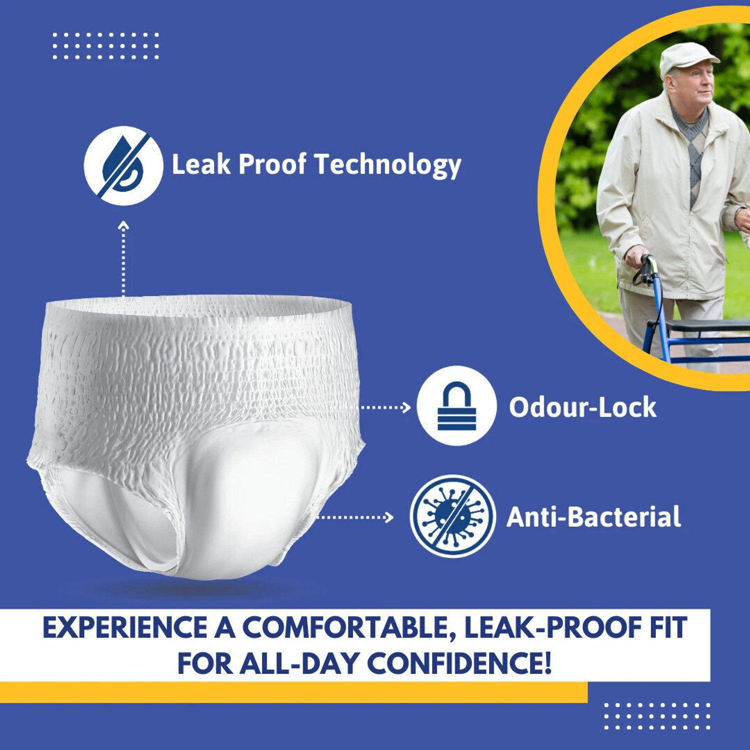 Image of PH TIDY Pants Style Super Absorbent and Leak Proof | Unisex | Waist Size (24 inch-44 inch) Adult Diapers - M