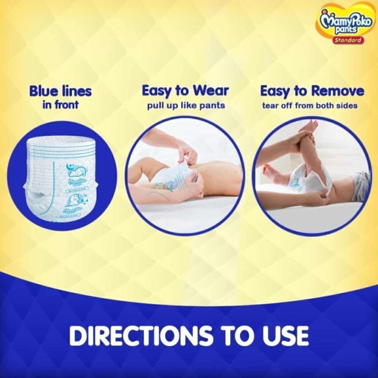 Image of MamyPoko 10 Hours Dryness Care Pack Pant Diapers - M