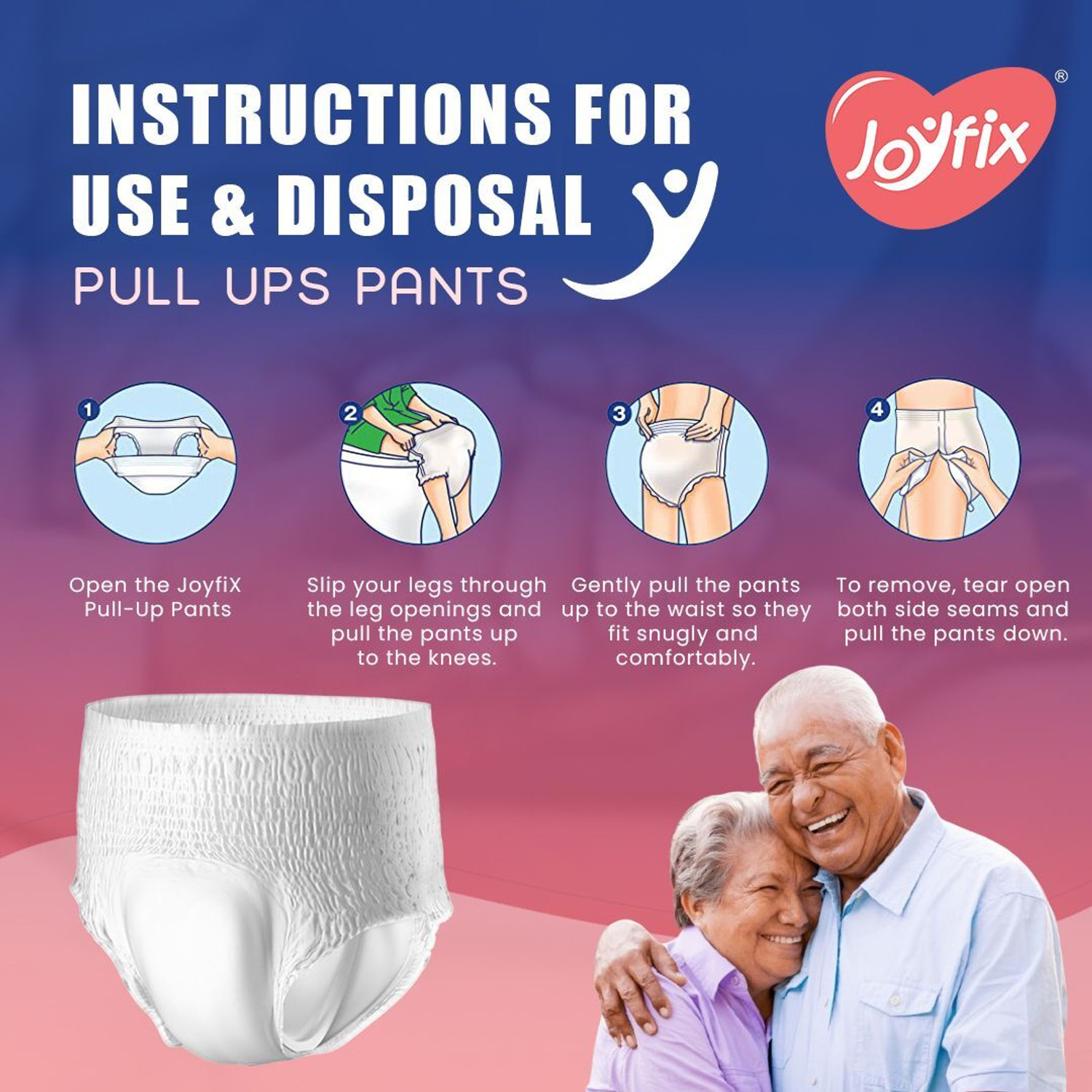 Image of JOYFIX Adult Diaper Pants | Waist Size |28 inch-51 inch | All Day & Night Comfort | 60 Pieces Adult Diapers - L
