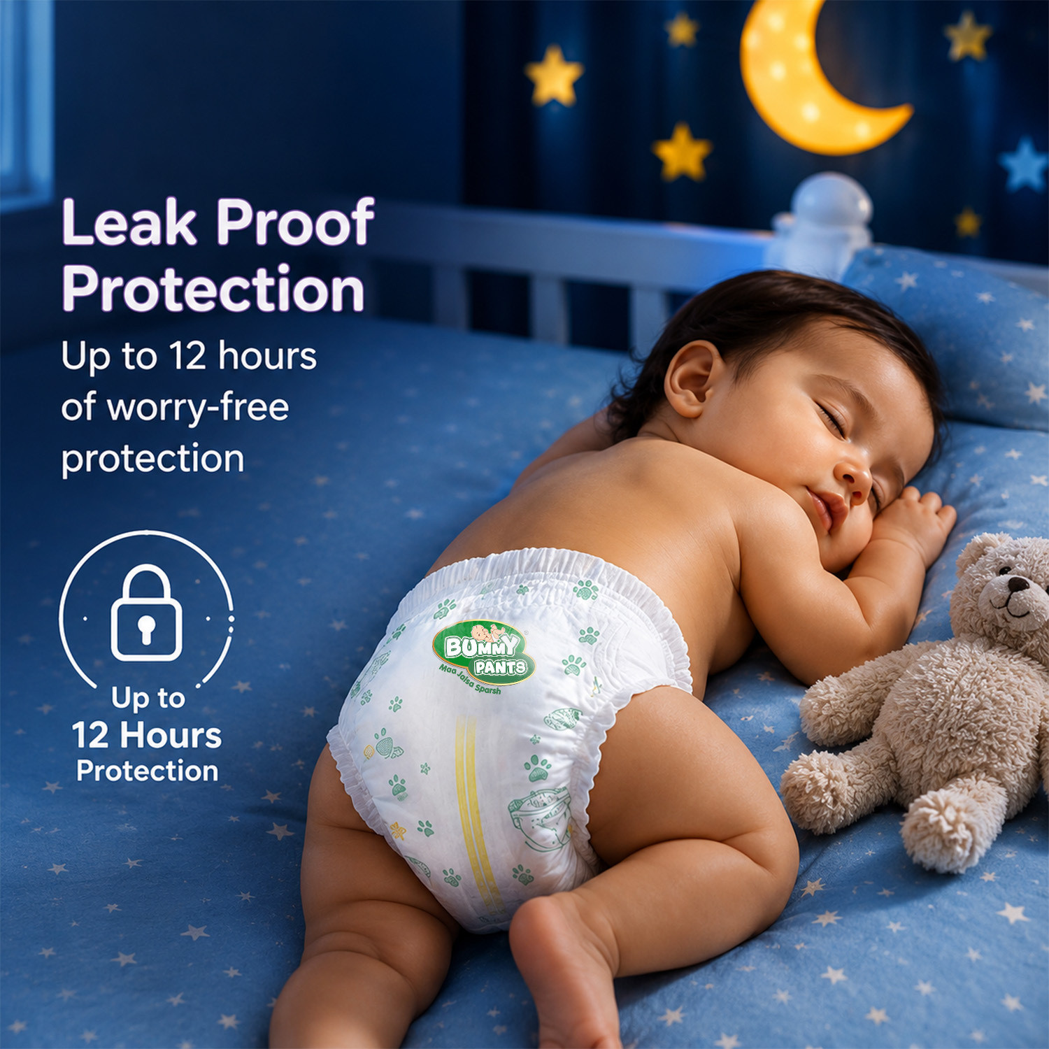 Image of BUMMY PANTS Baby Diaper Pants with Anti-Rash Protection & Up-to 12 Hr Leakage Protection Pant Diapers - L