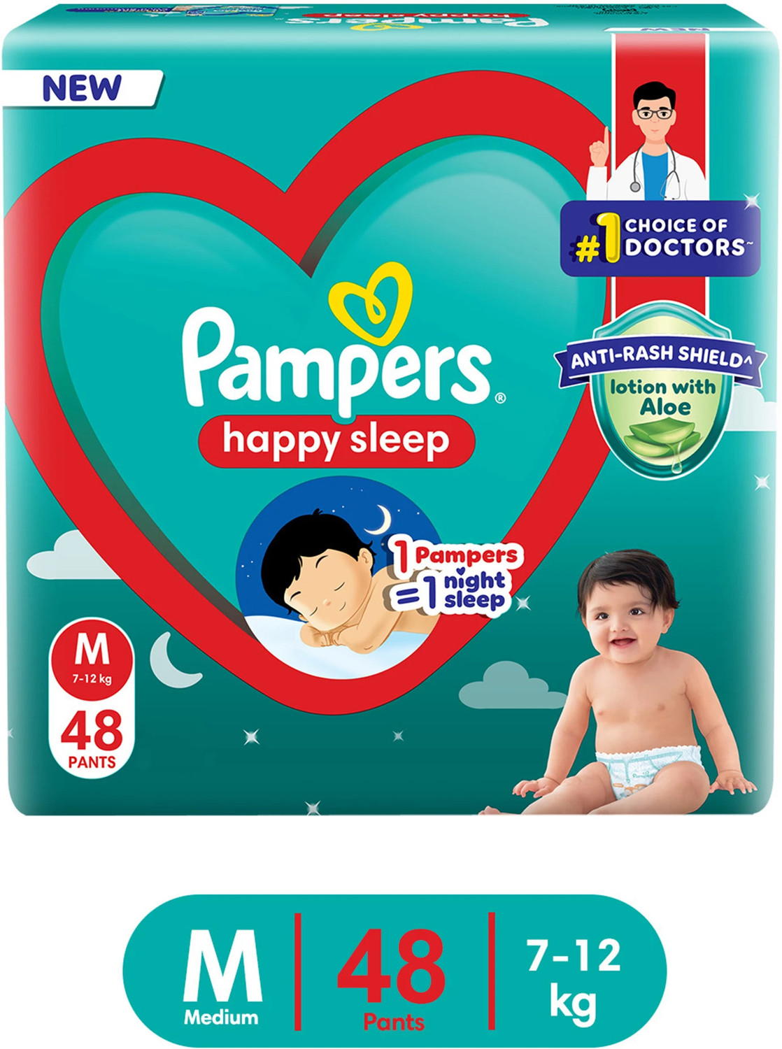 Image of Pampers Baby Diapers-M Size(Pack of 1)-25N769 Pant Diapers - M