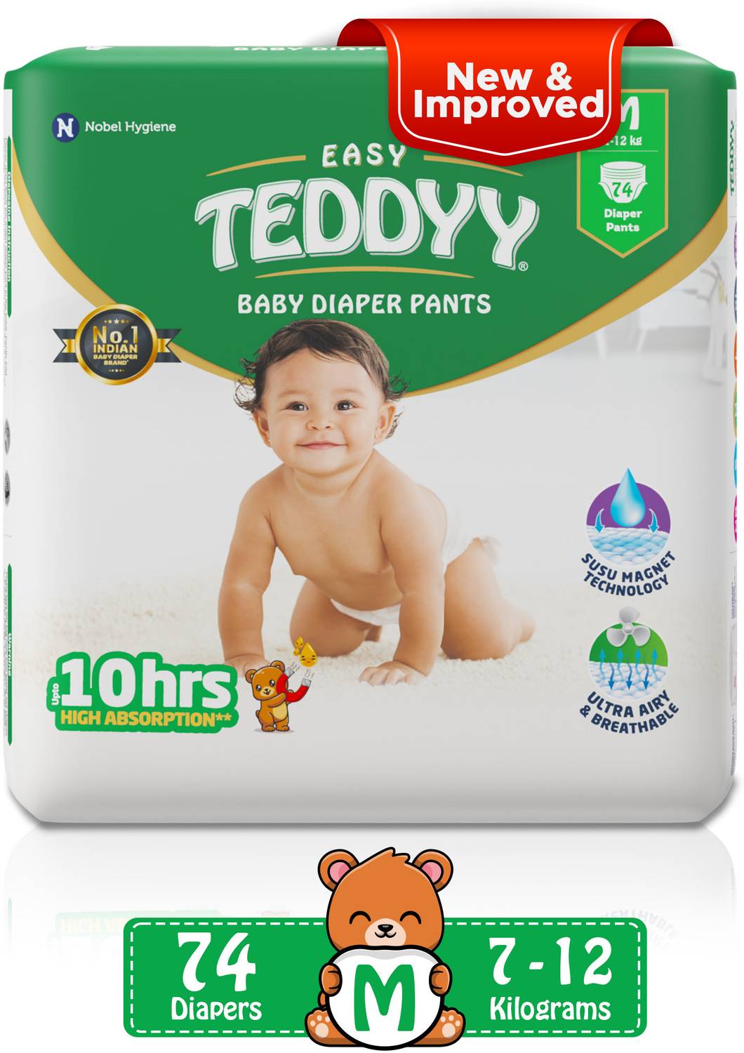 TEDDYY Easy Pant Diapers - M (74 Pieces) - Image 1