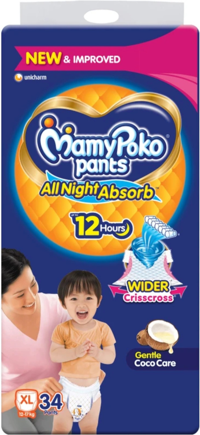 Image of MamyPoko All Night Absorb Baby Diaper Pants Extra Large Size - XL