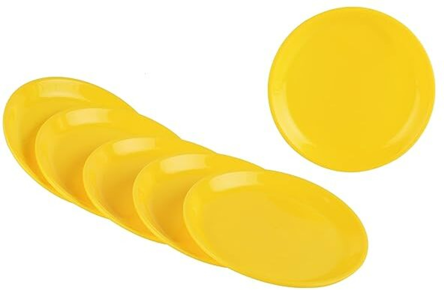 Image of ANUWORD Pack of 18 Plastic 6 Big Plates 11 Inches and 6 Katori,6 Spoon Set, Light-Weight, Daily Use Dinner Set