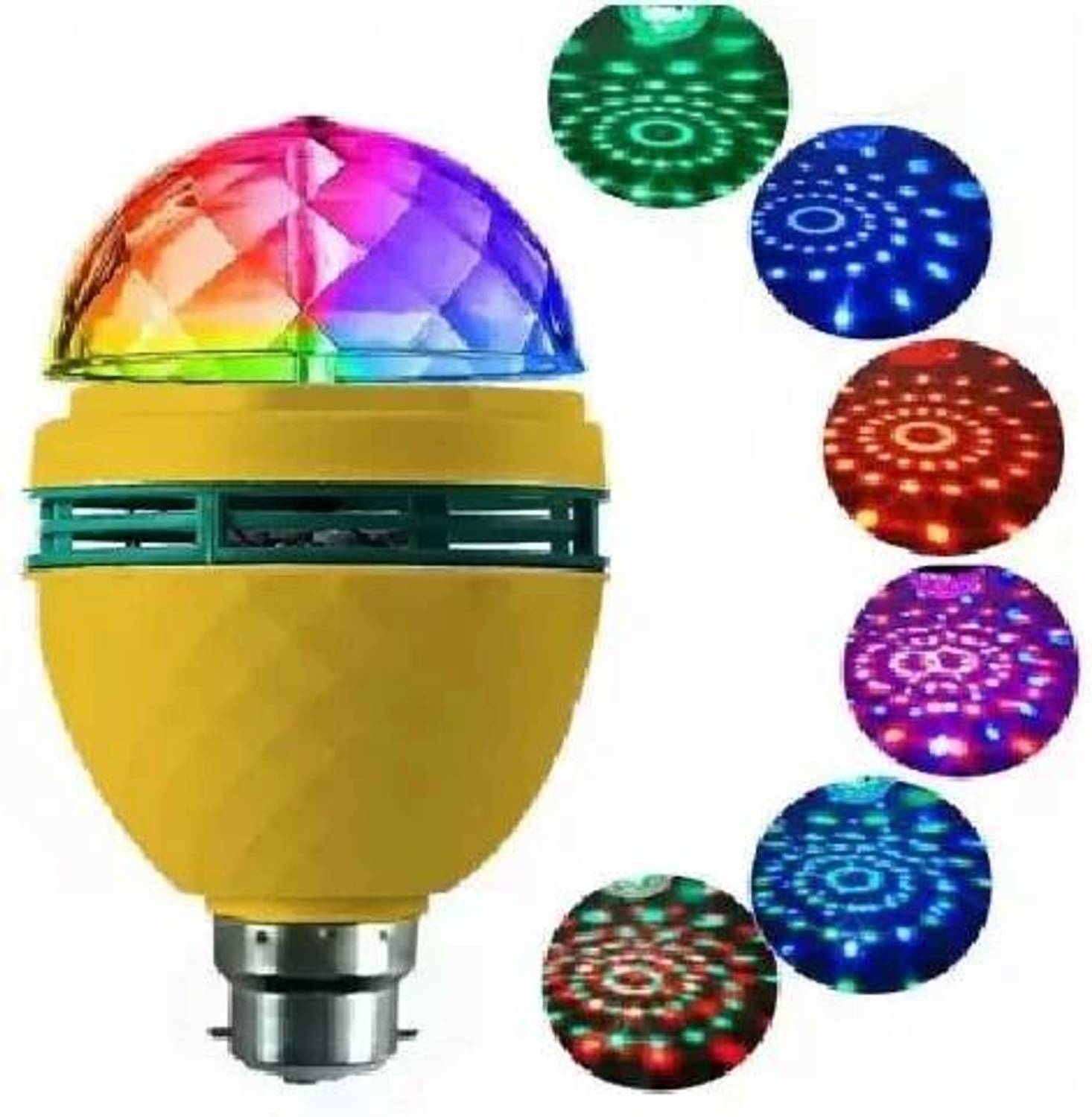 mafya 360 Degree LED Crystal Rotating Bulb Magic Disco LED Light,
