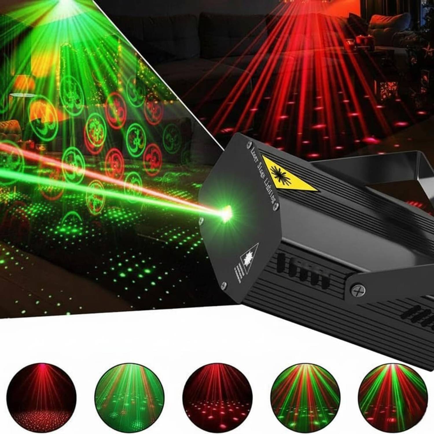KAVORA Mini LED Dj Disco 6 Pattern Combination, Stage Sound Activ