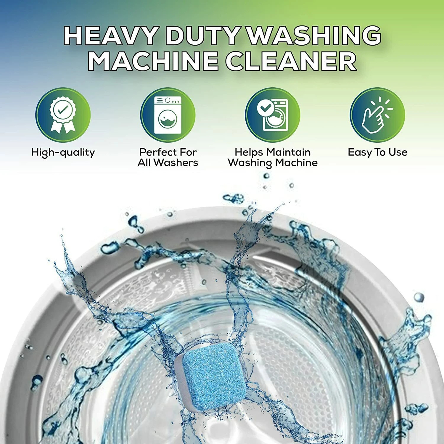 Image of Eco-Gals Washing Machine Drum-Tub De-scaler Effervescent Deep Cleaner Tablet Dishwashing Detergent