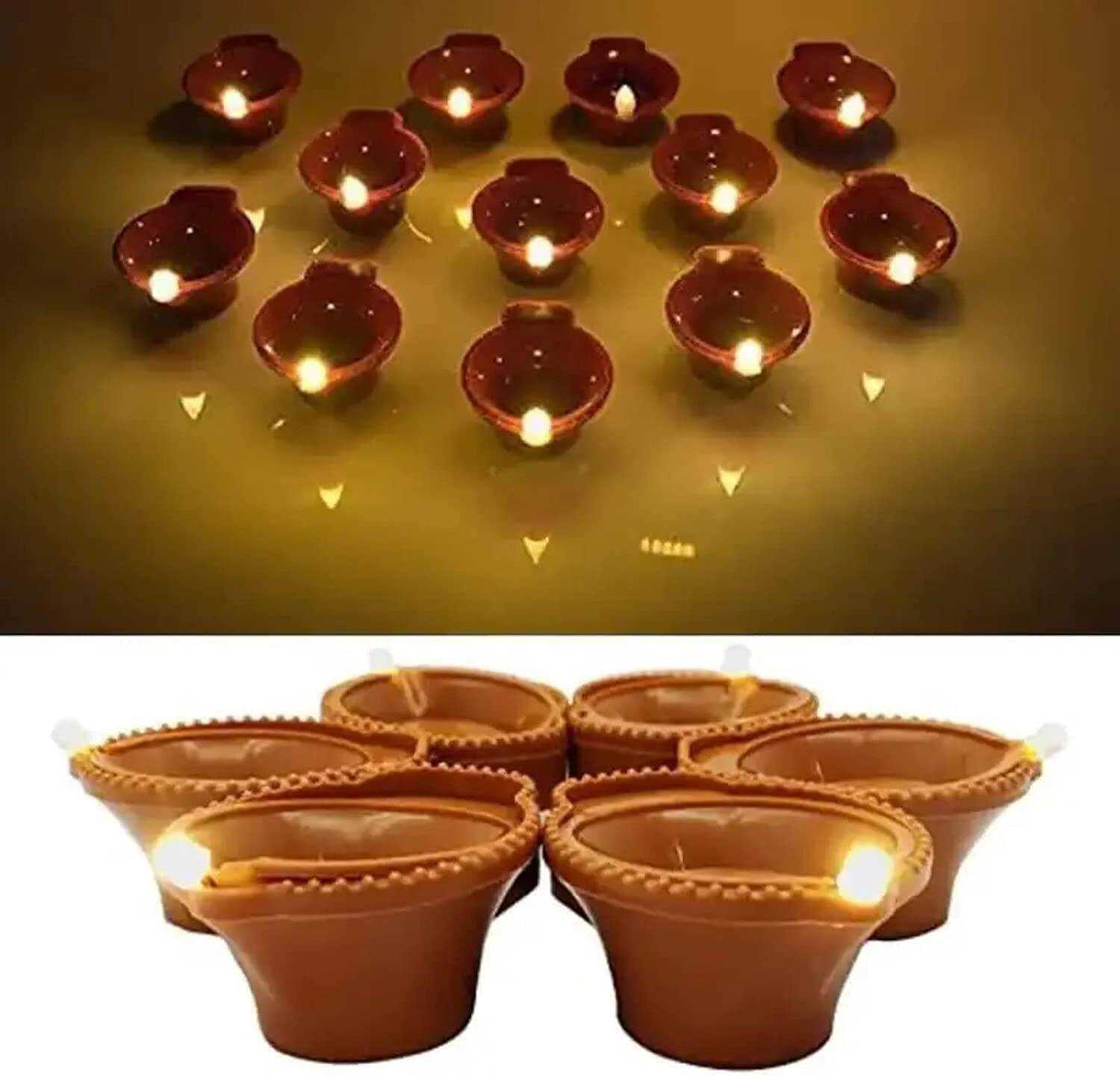 Atipriya Multifunctional Water Sensor Diyas Plastic (Pack of 18) Table Diya Set