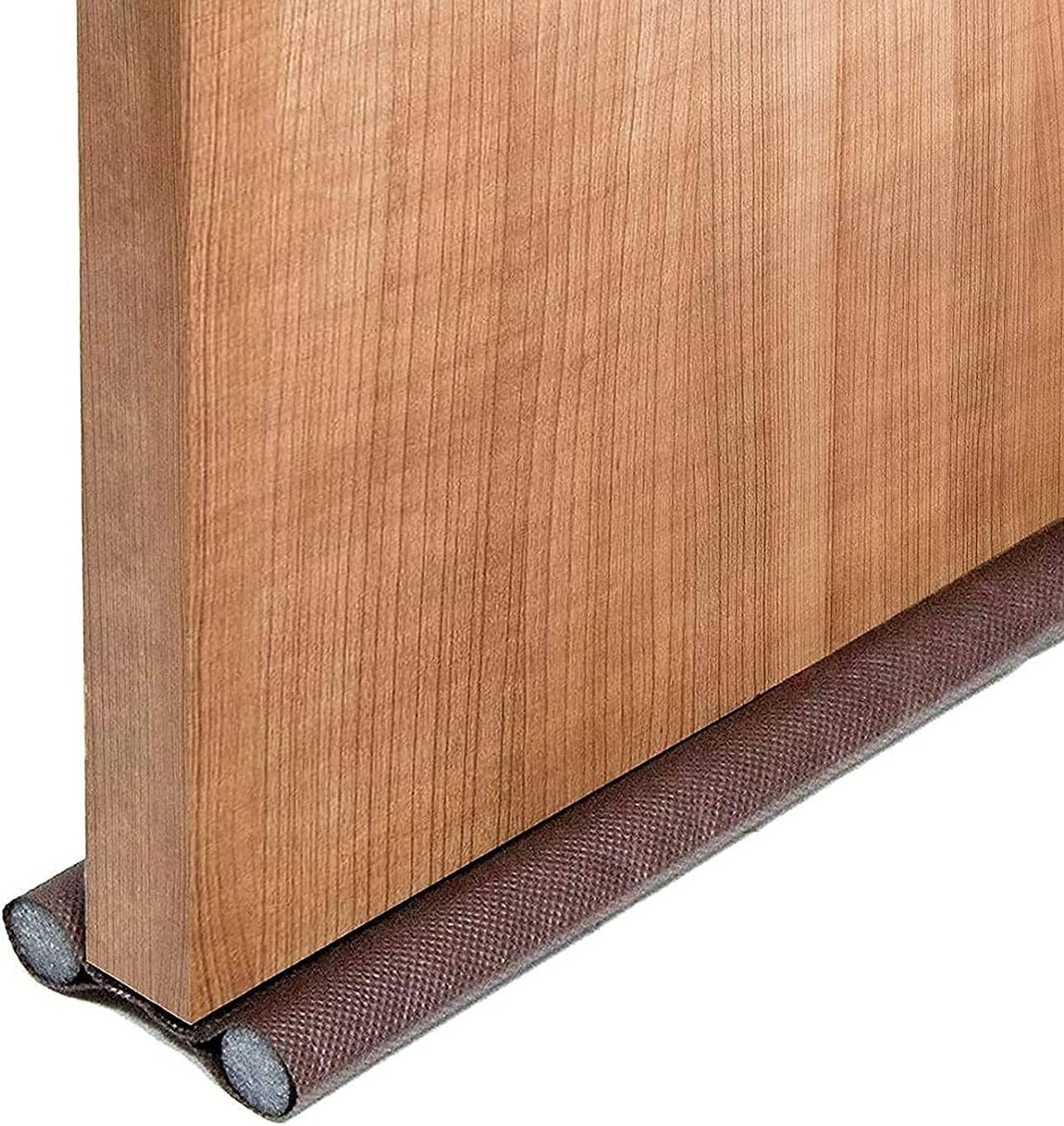 Ascension retail OP1907 Sound-Proof Reduce Noise Energy Saving Weather Stripping Under Door Twin Draft Stopper, Door Sealing Strips for Home (39inches, 1) Floor Mounted Door Stopper