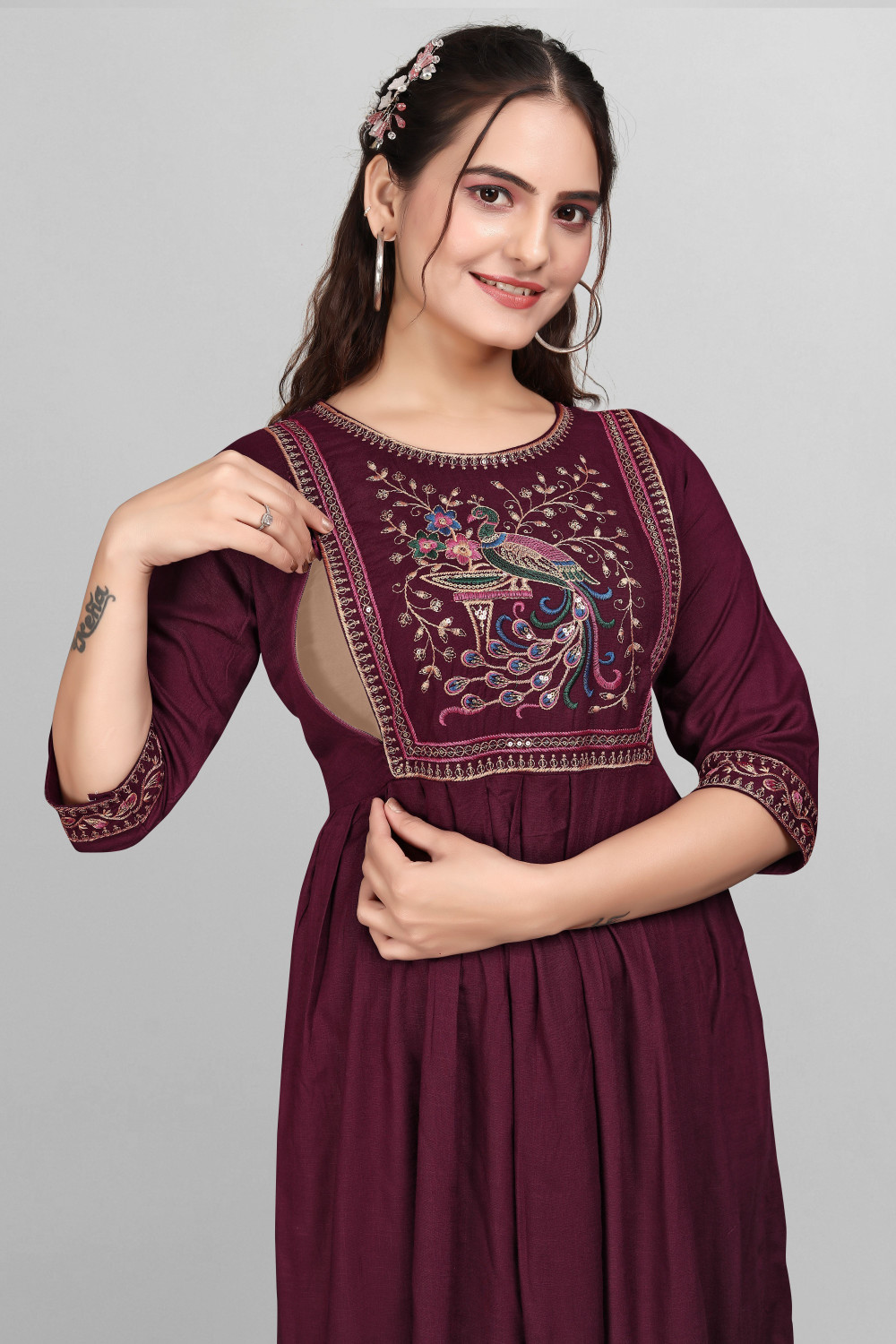 Image of sheladiya Women Fit and Flare Multicolor Below Knee Dress